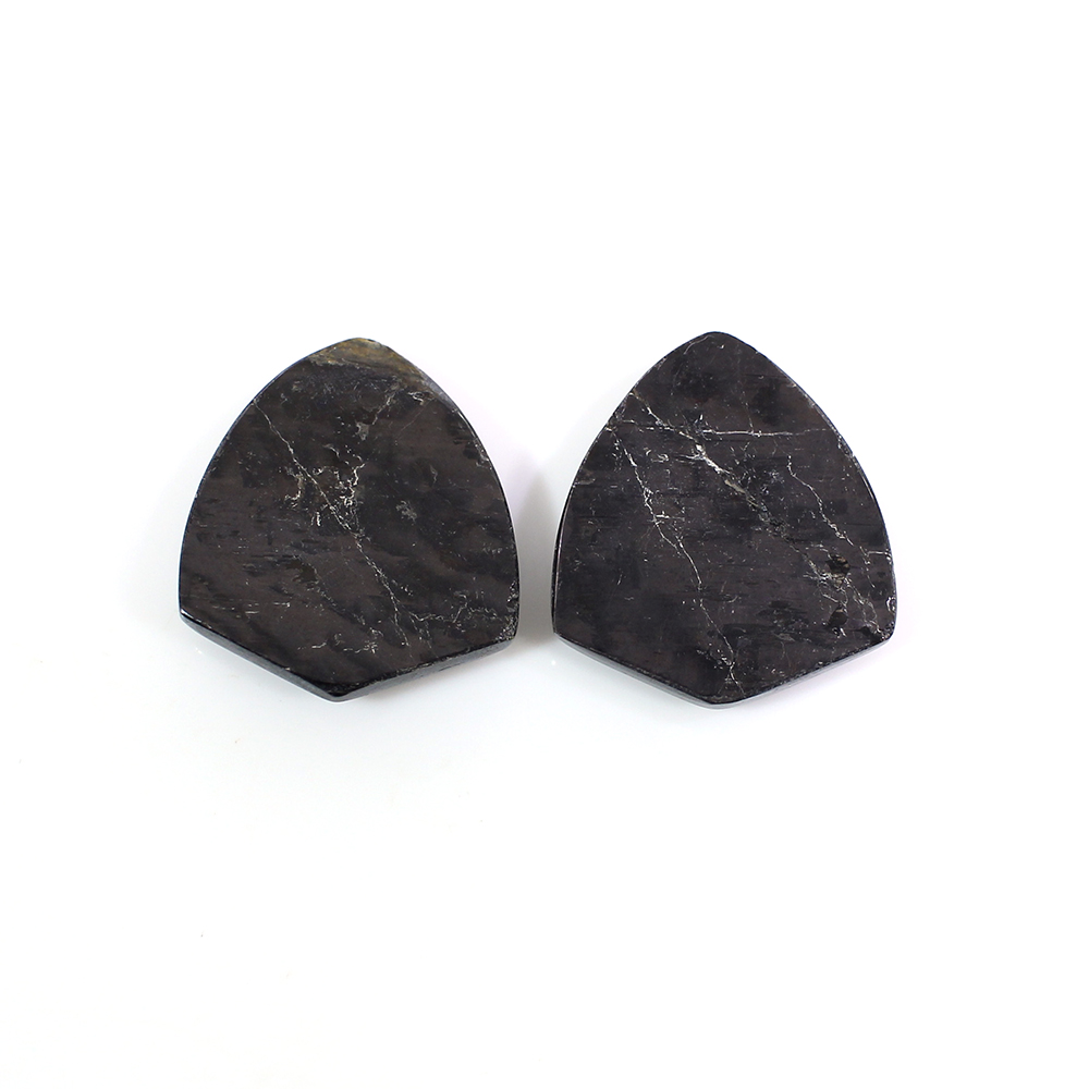 1 Pairs Natural Hypersthene Spectrolite 17x16mm Shield Cabochon 2080 Cts