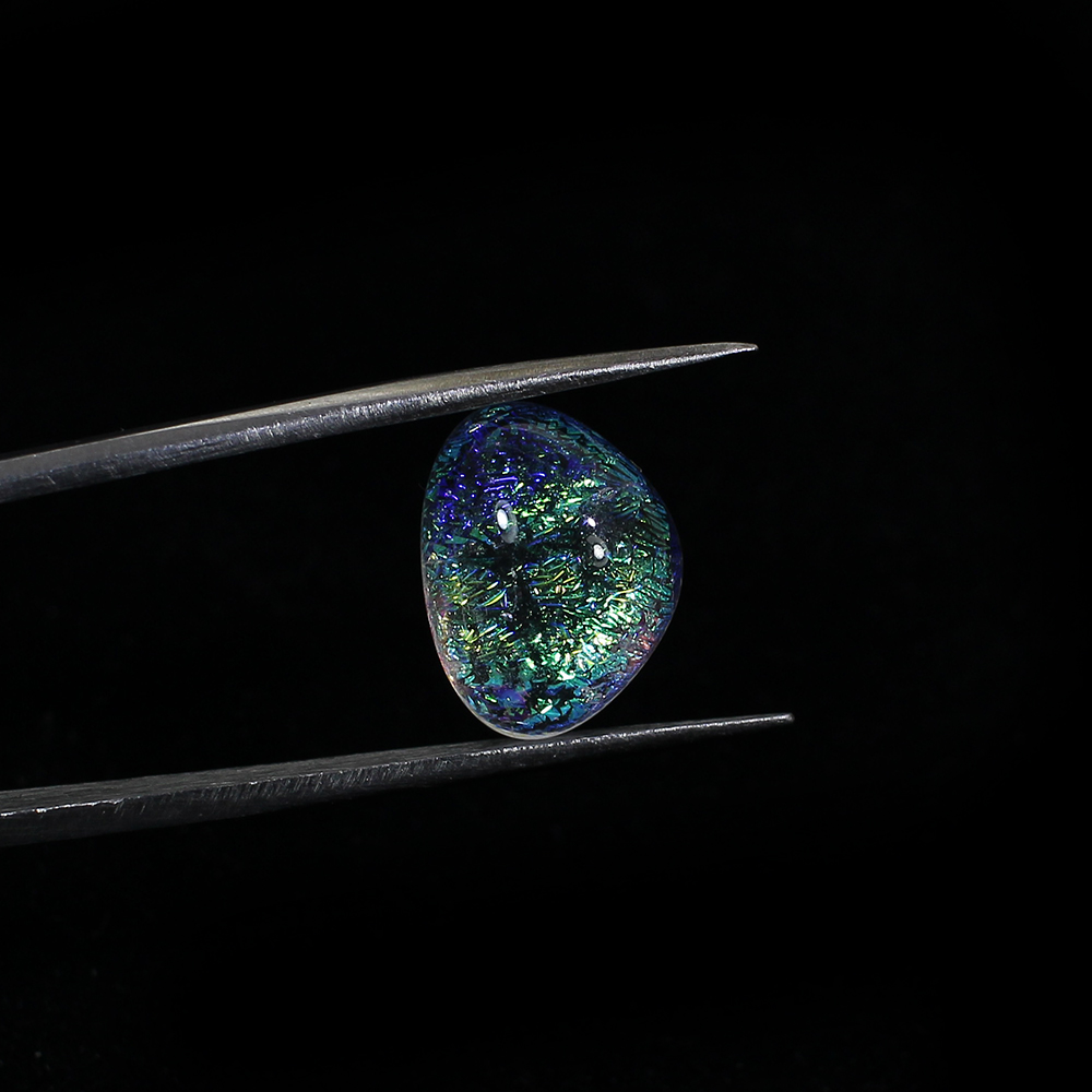 Synthetic Ethiopian Opal 12x9mm Fancy Cabochon 5 Cts