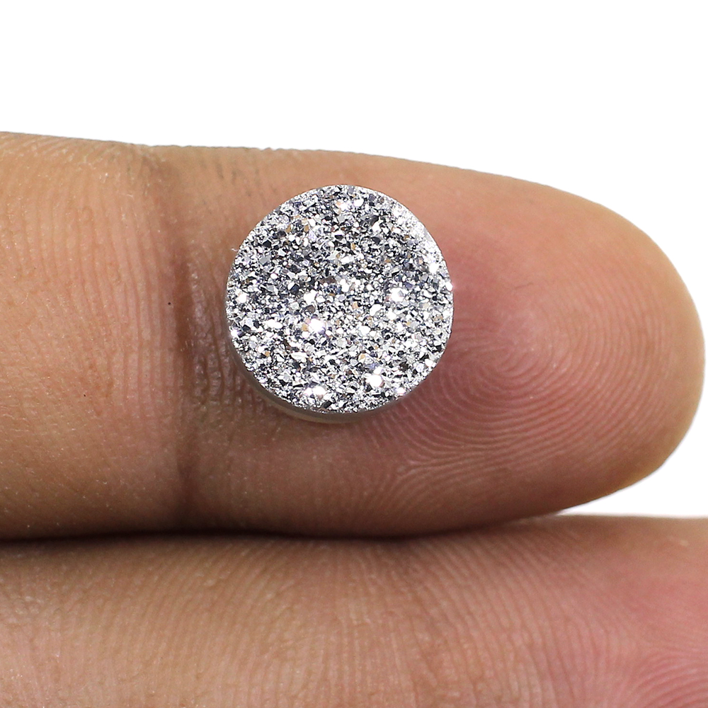 Silver Coated Druzy 10mm Round 375 Cts