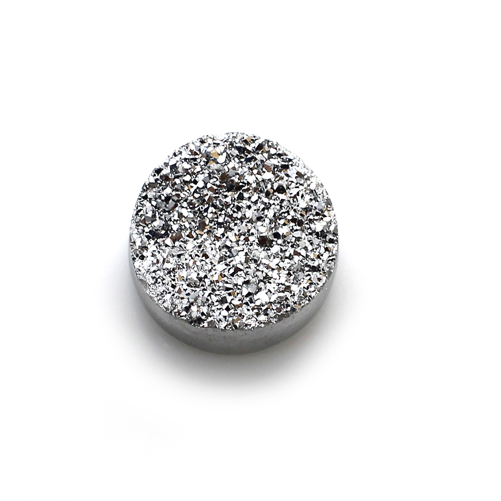 Silver Coated Druzy 10mm Round 375 Cts
