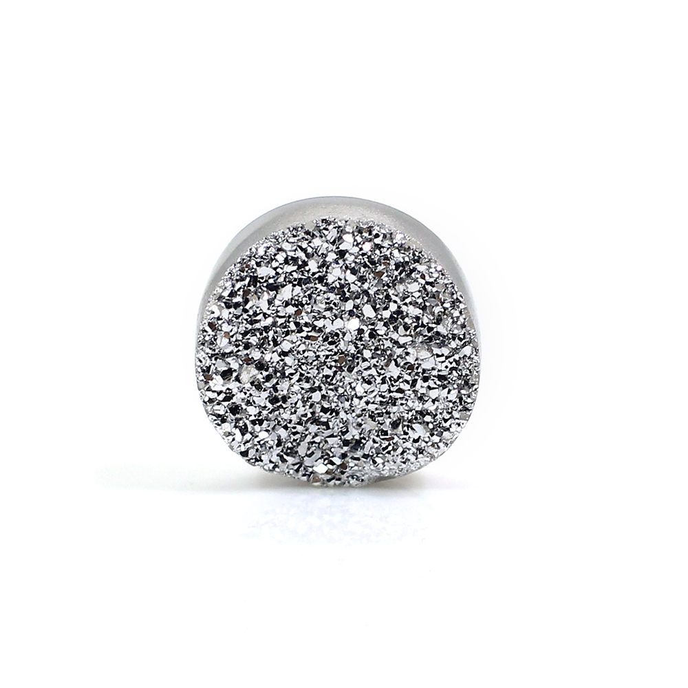 Silver Coated Druzy 10mm Round 375 Cts