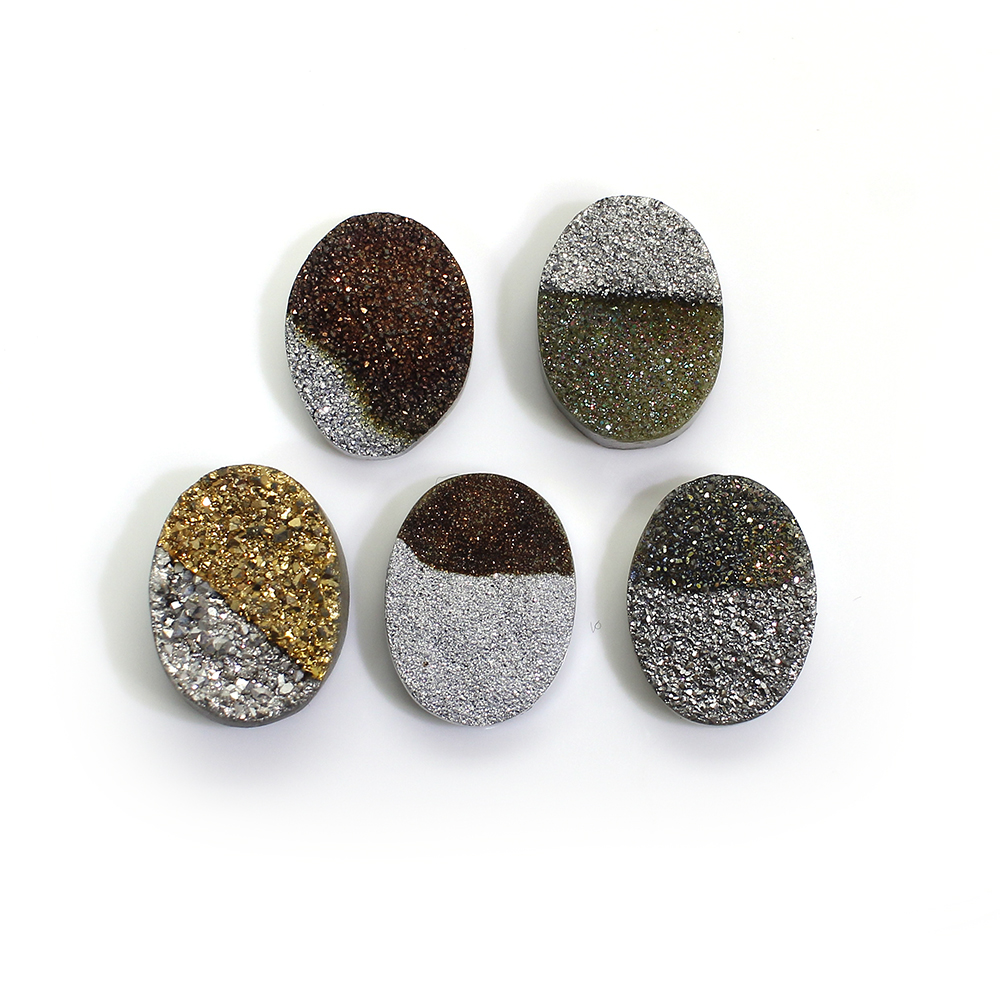 5 Pcs Bio Color Druzy 16x12mm Oval 3885 Cts