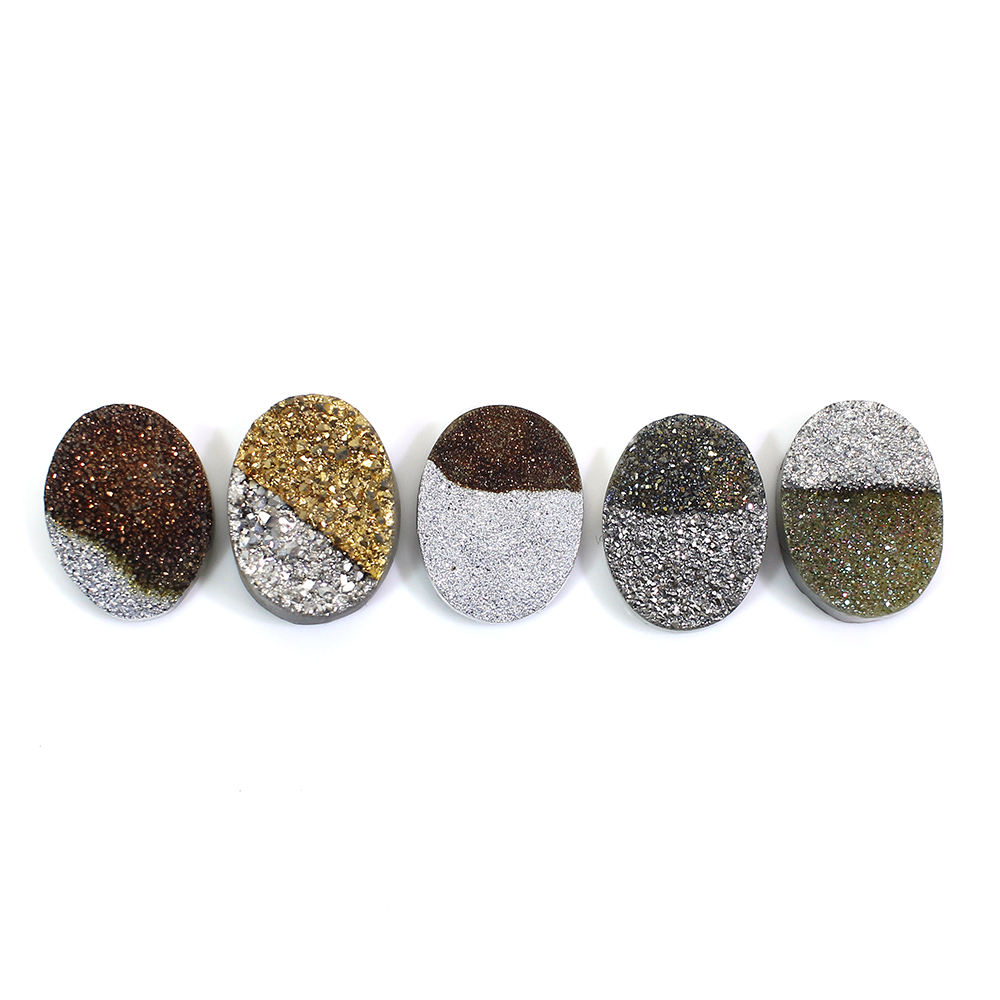 5 Pcs Bio Color Druzy 16x12mm Oval 3885 Cts