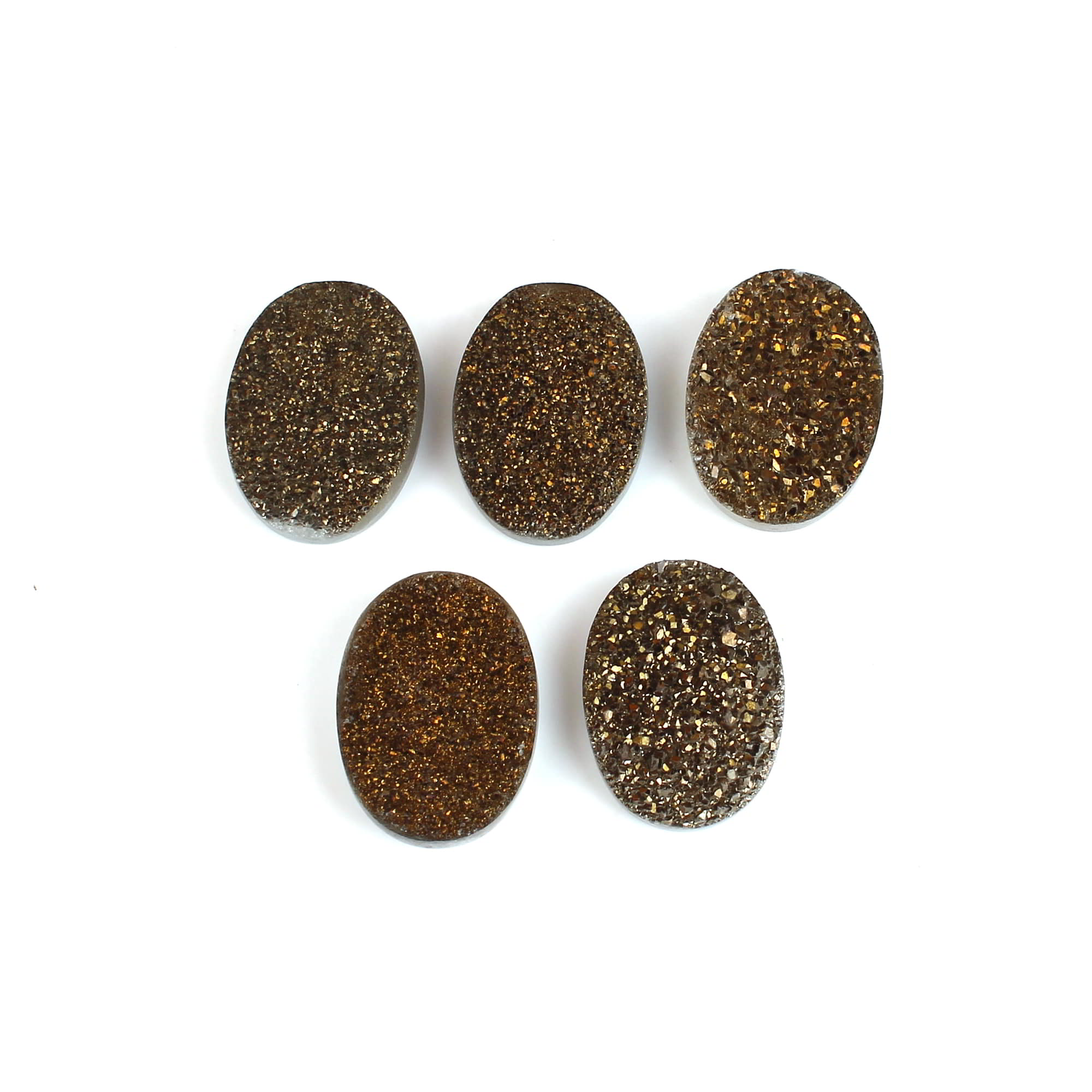 5 Pcs Coated Druzy 18x13mm Oval 40 Cts