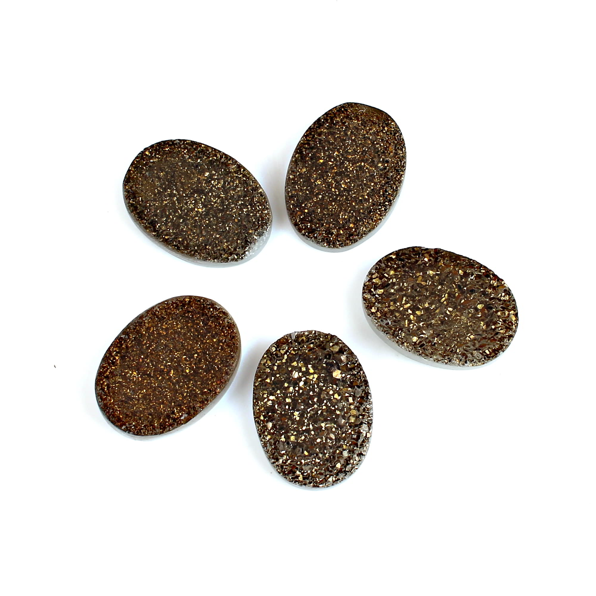 5 Pcs Coated Druzy 18x13mm Oval 40 Cts