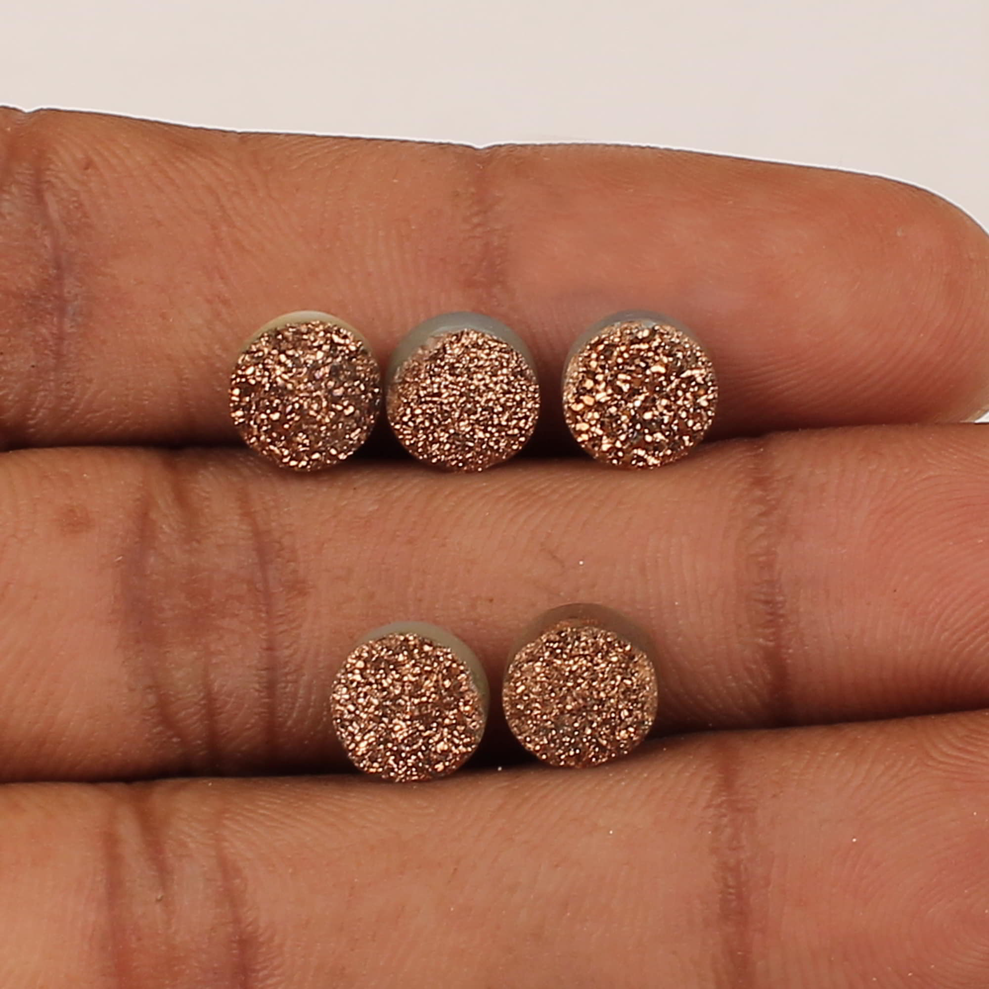 5 Pcs Coated Druzy 8mm Round 1045 Cts