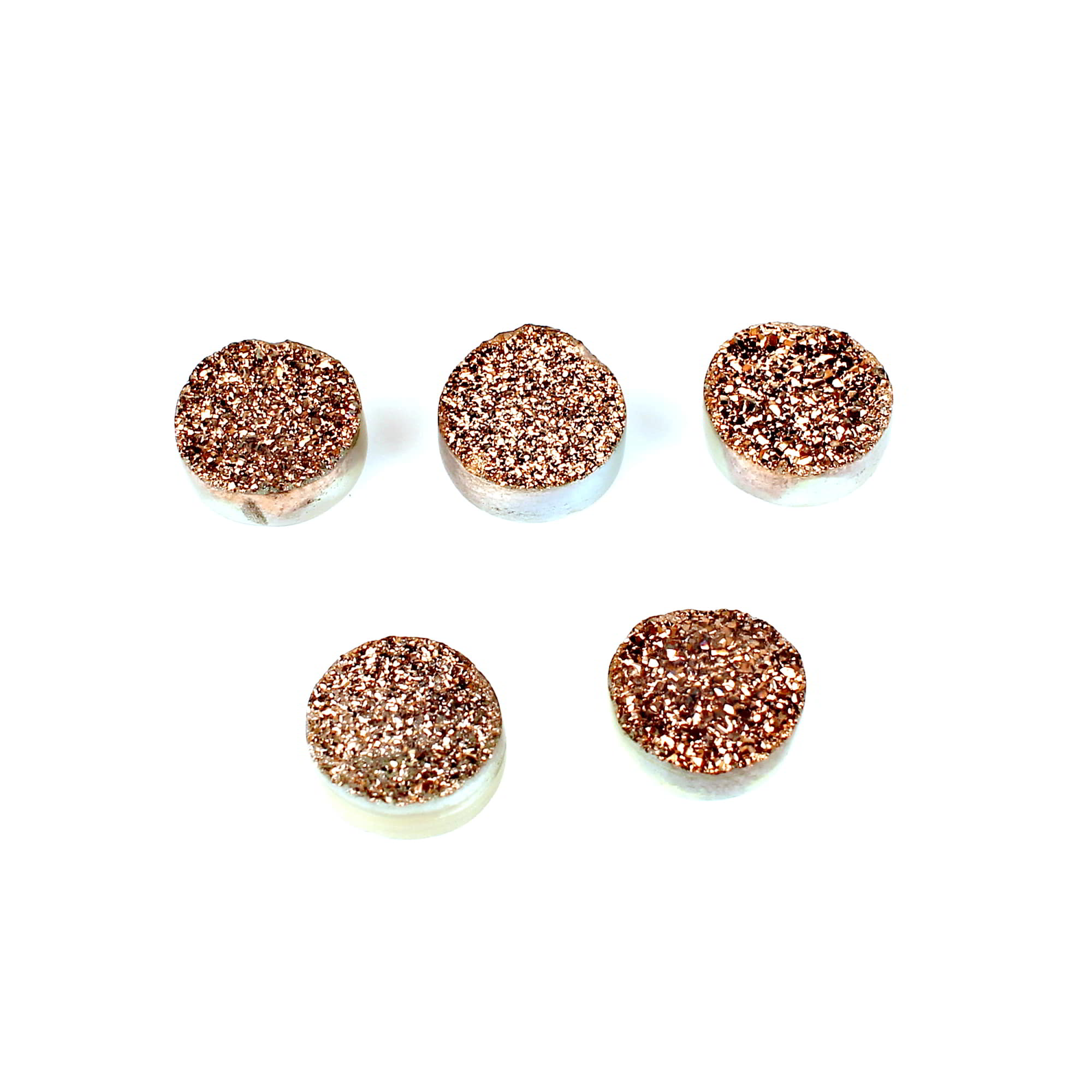 5 Pcs Coated Druzy 8mm Round 1045 Cts