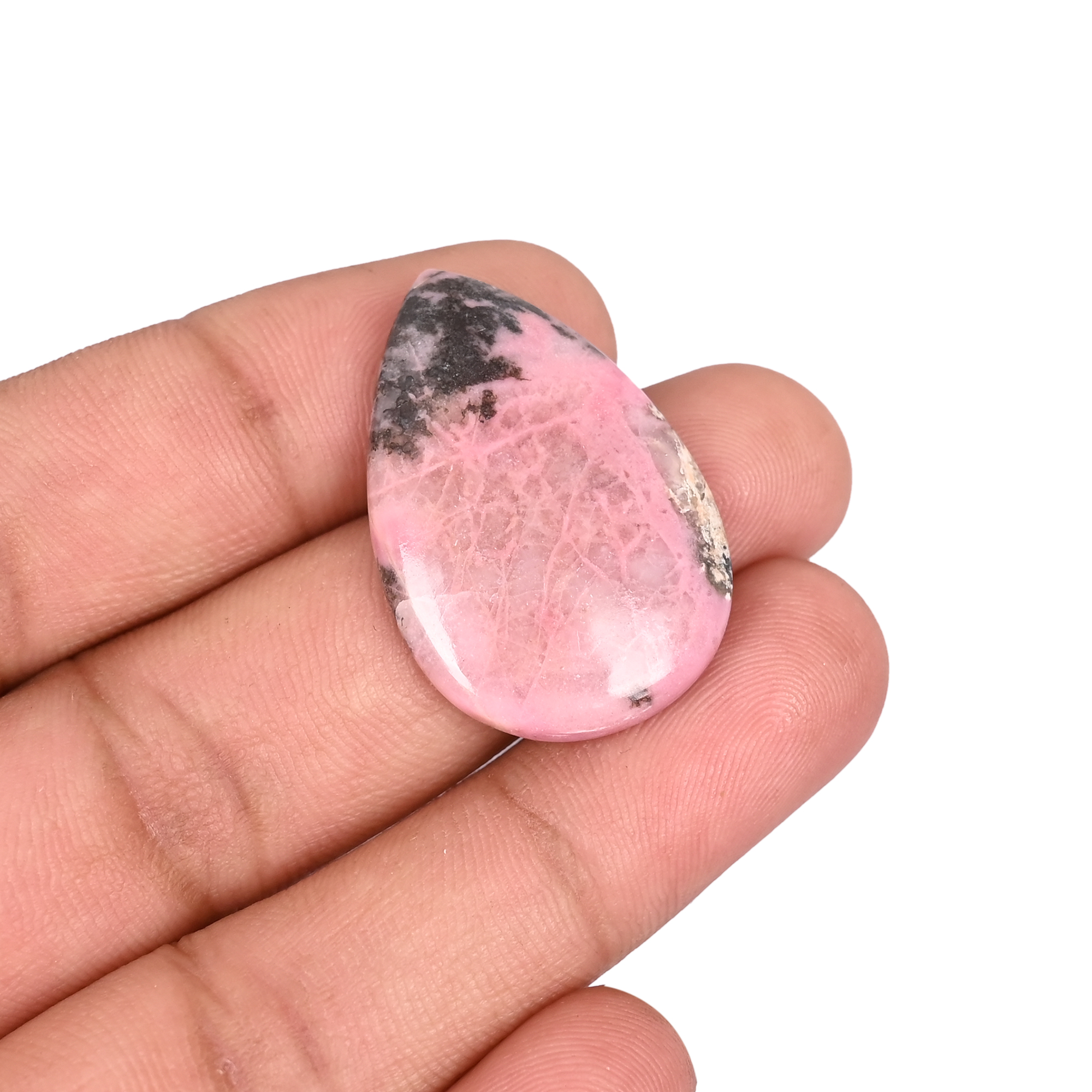 Pink Natural Rhodonite Pear Shape Cabochon Gemstone 295 Cts Handmade Jewelry Stone