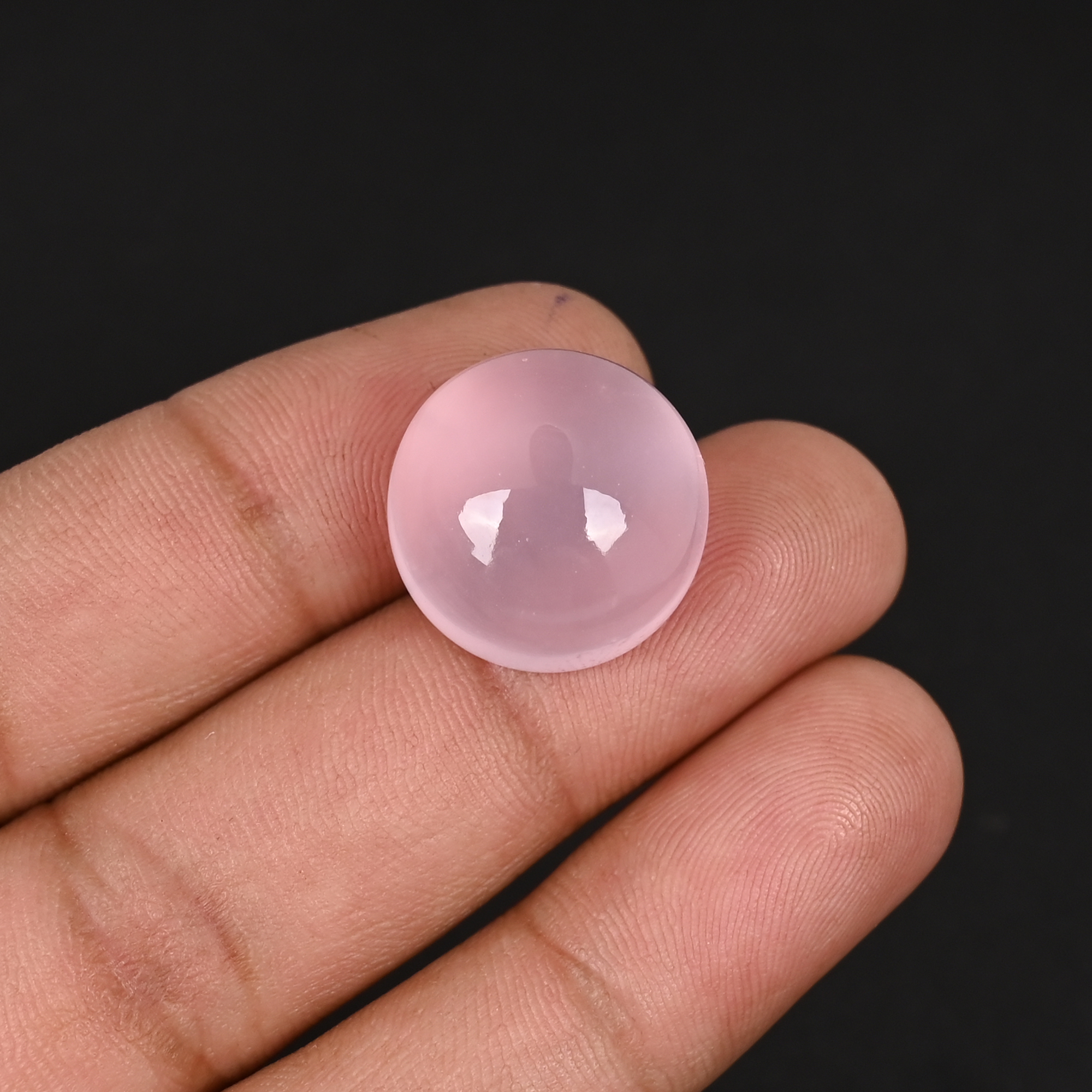 Genuine Rose Quartz Round Cabochon 26 Carat Loose Healing Gemstone