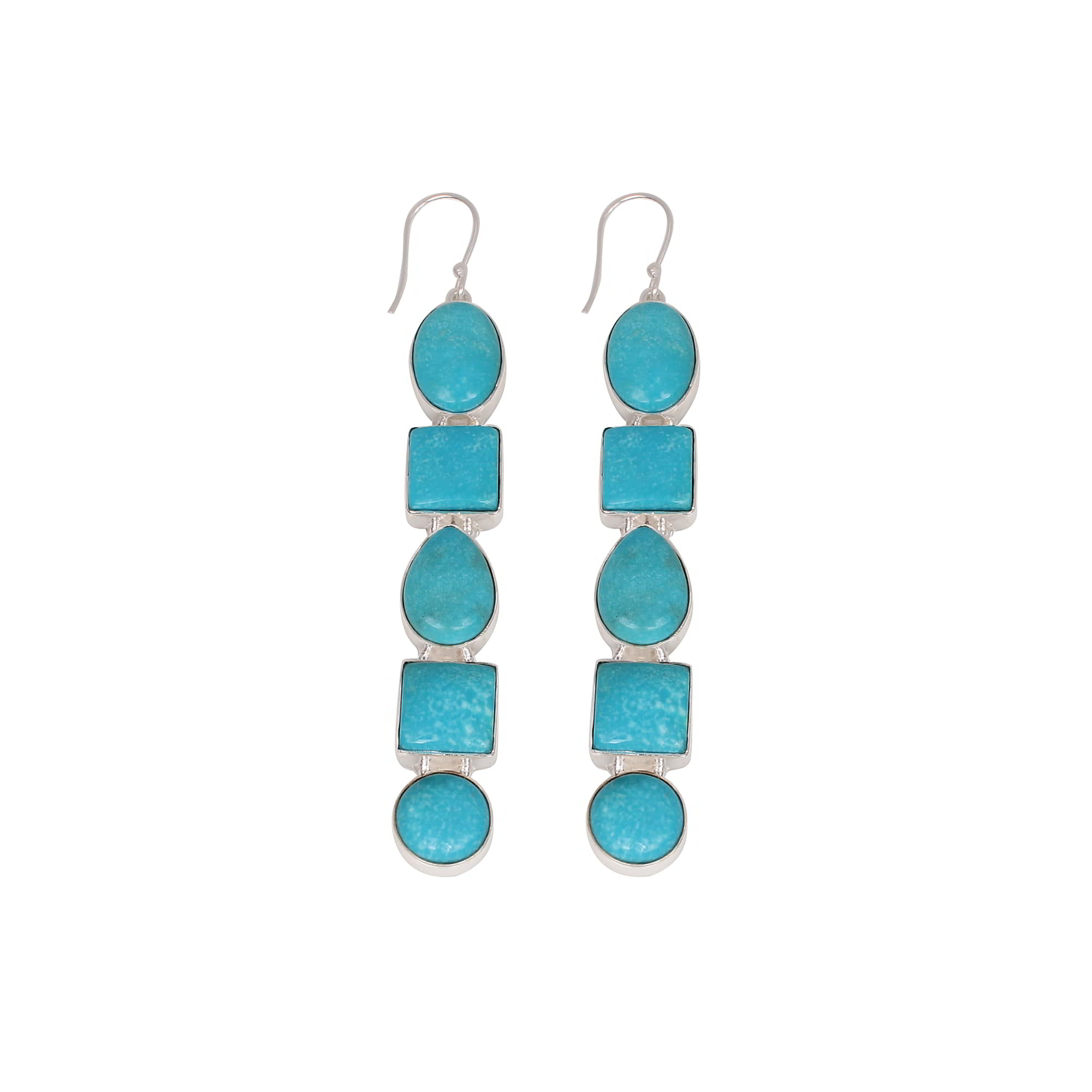 Natural Turquoise Hanging Earrings