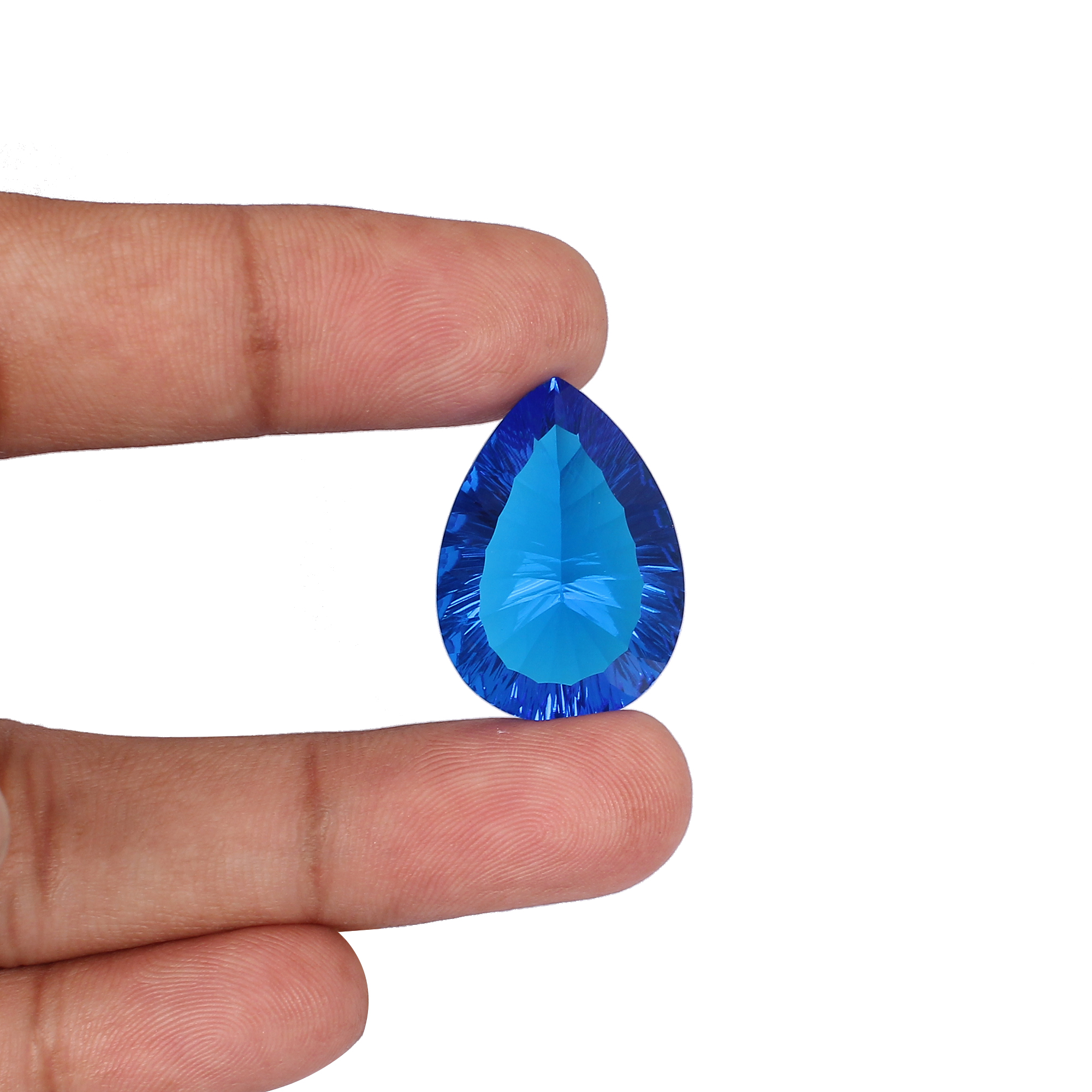 Ink Blue Hydro Gemstone 18x26 mm 215 Carat Concave Cut for Jewelry Making