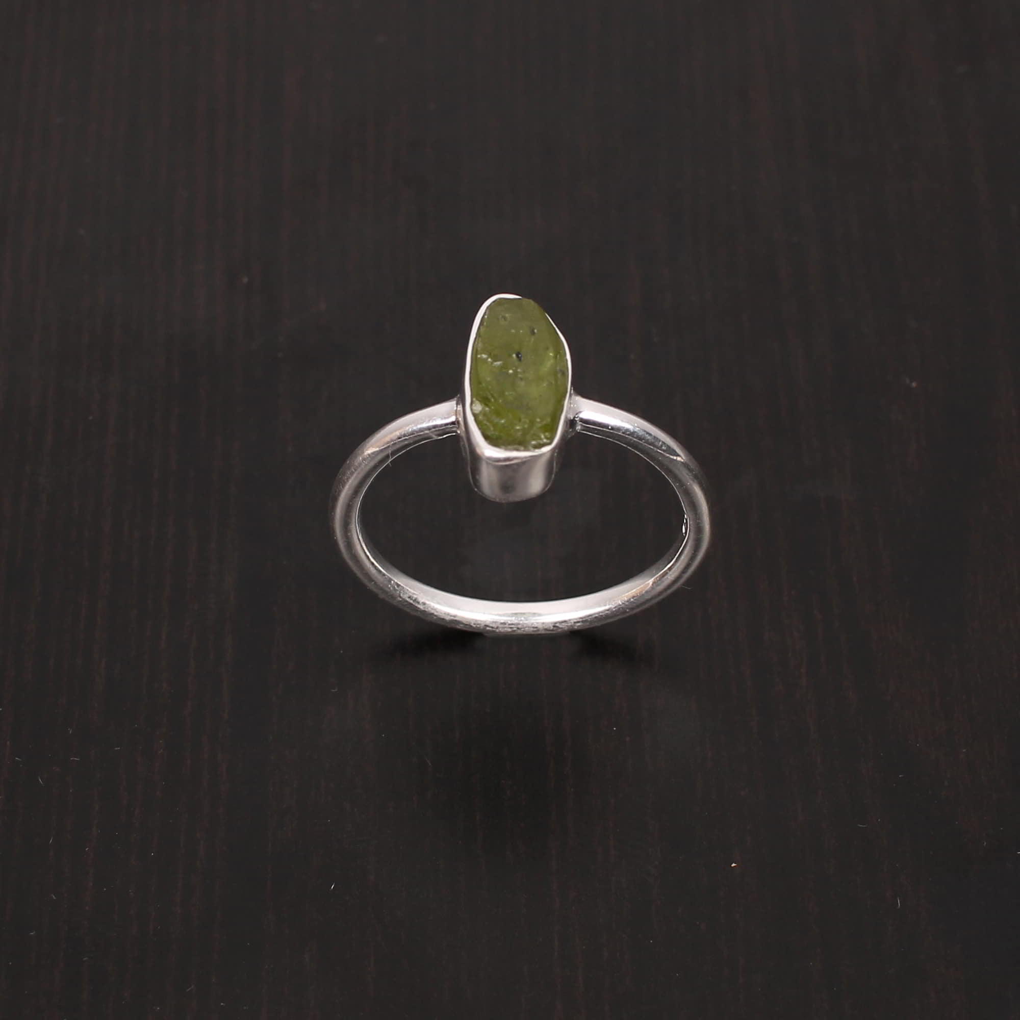 Natural Green Tourmaline 11x5mm Fancy Shape 925 Sterling Silver Ring