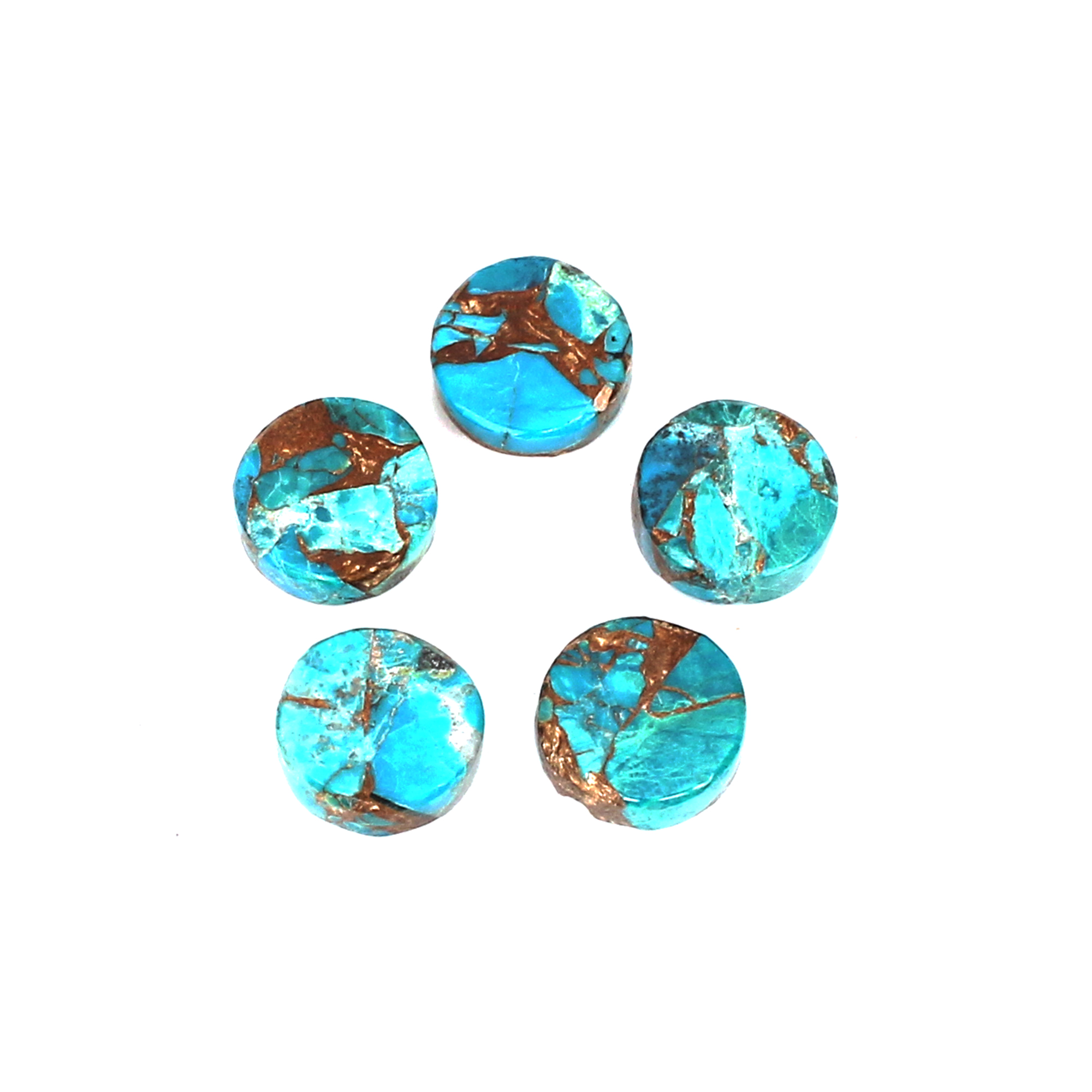 Natural Chrysocolla Copper 8x8mm Round Flat 1000cts Lot