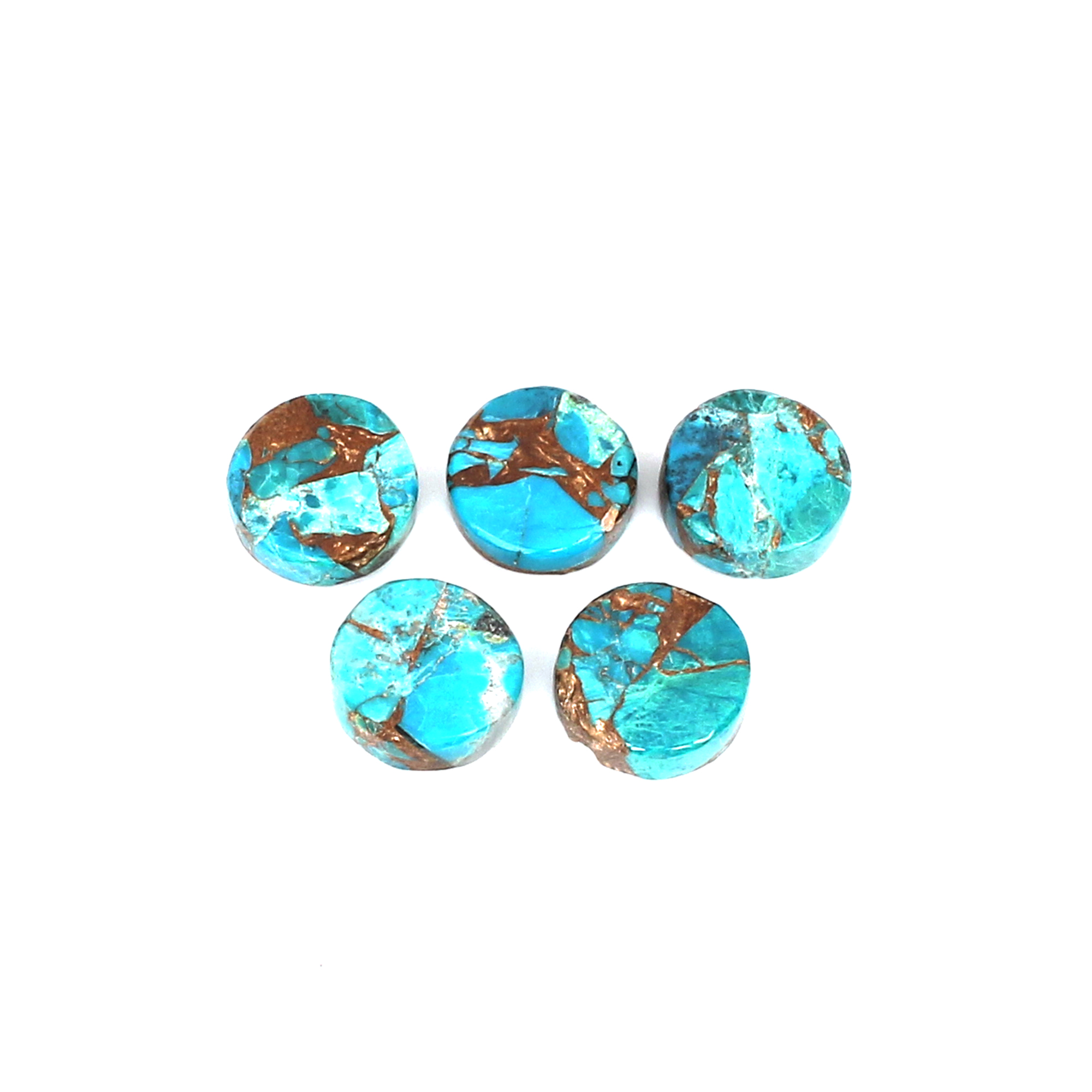 Natural Chrysocolla Copper 8x8mm Round Flat 1000cts Lot