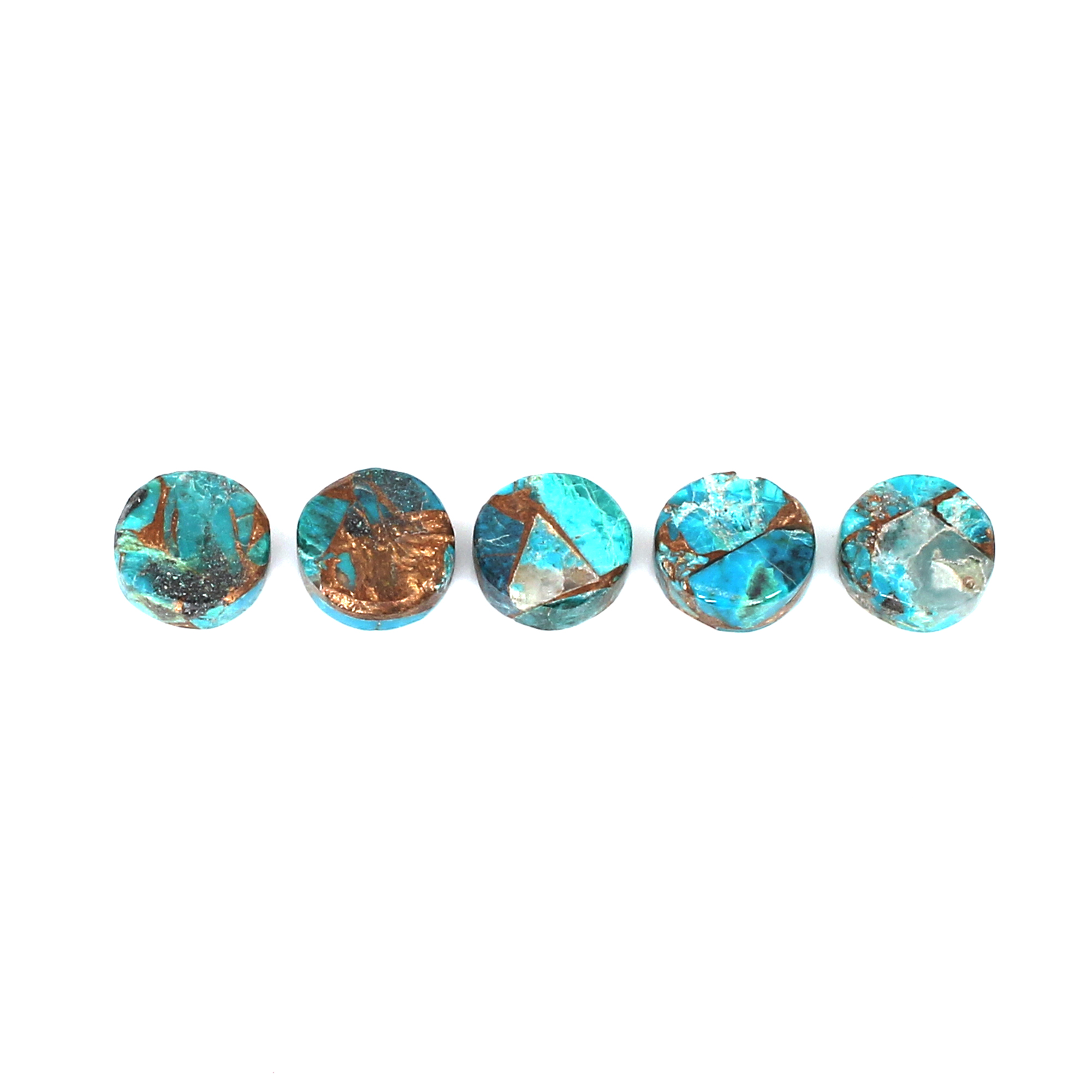 Natural Chrysocolla Copper 8x8mm Round Flat 1000cts Lot