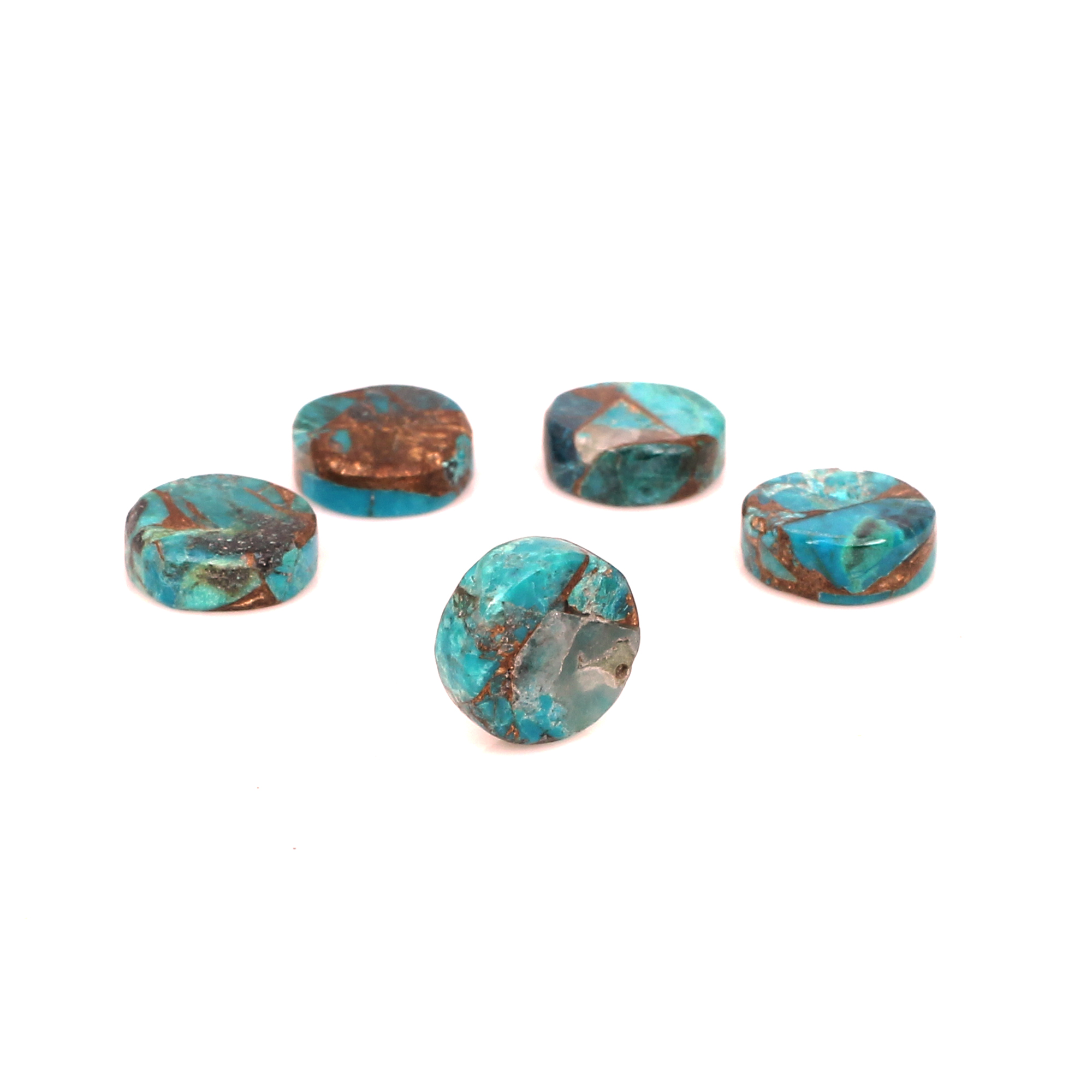 Natural Chrysocolla Copper 8x8mm Round Flat 1000cts Lot