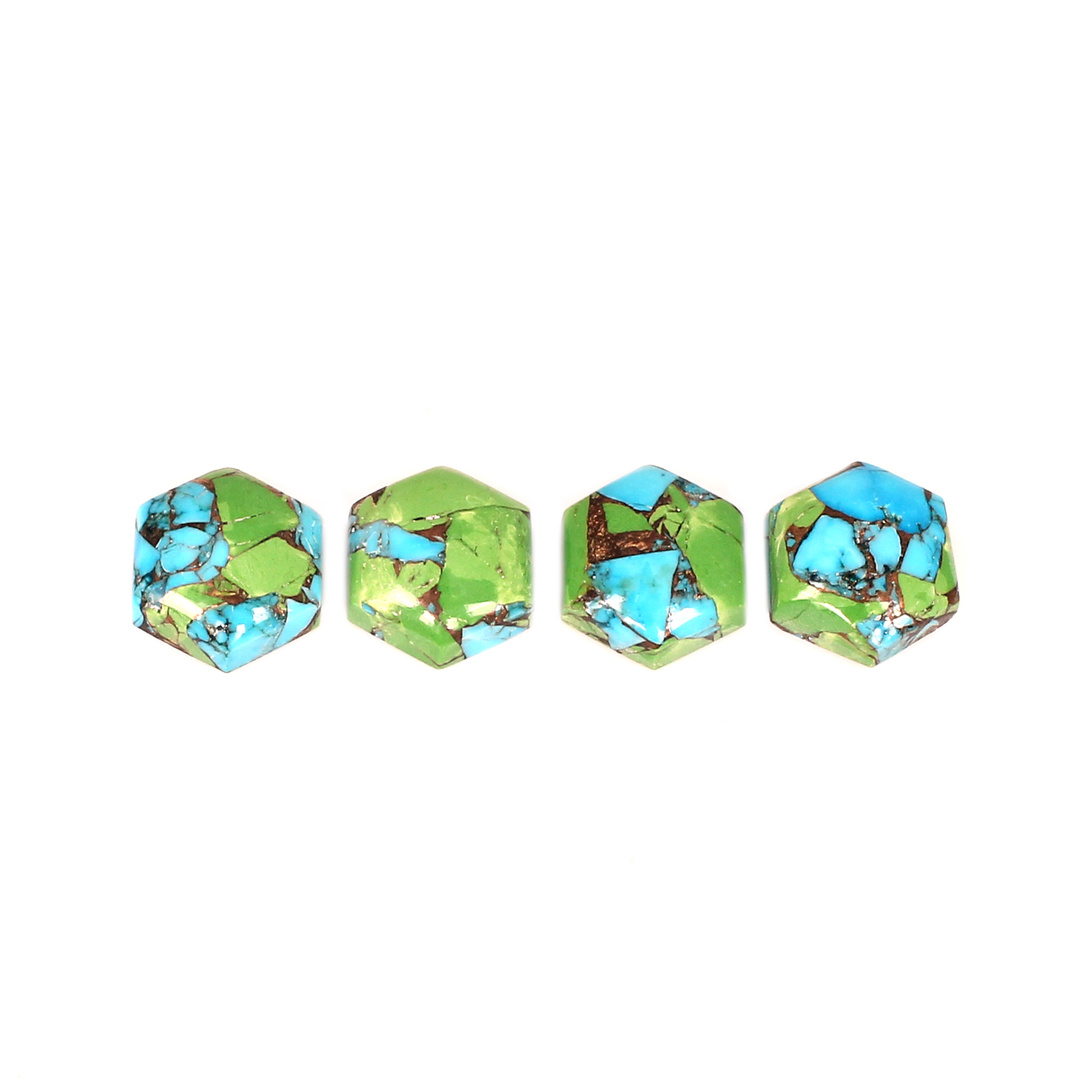 Mohave Copper Oyster Turquoise 10x10mm Hexagon Shape Flat Back 1700ctsStone Lot