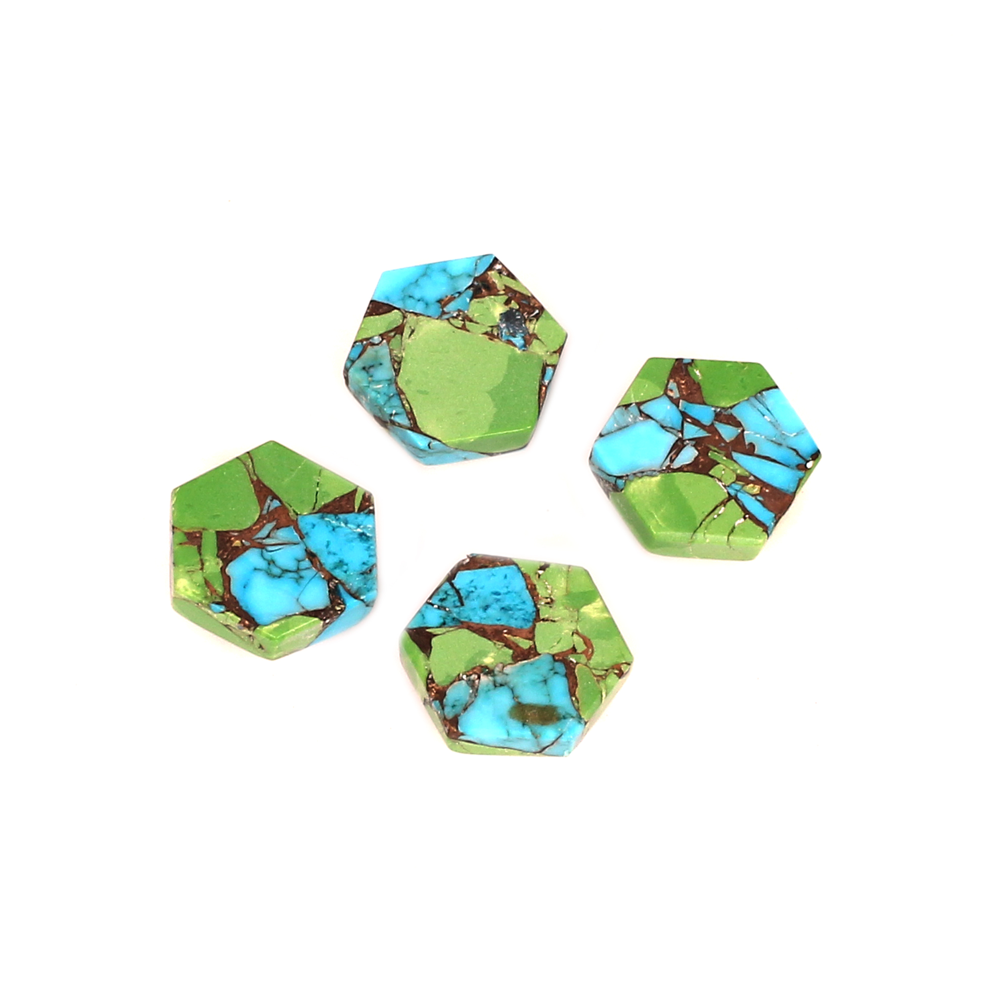 Mohave Copper Oyster Turquoise 10x10mm Hexagon Shape Flat Back 1700ctsStone Lot