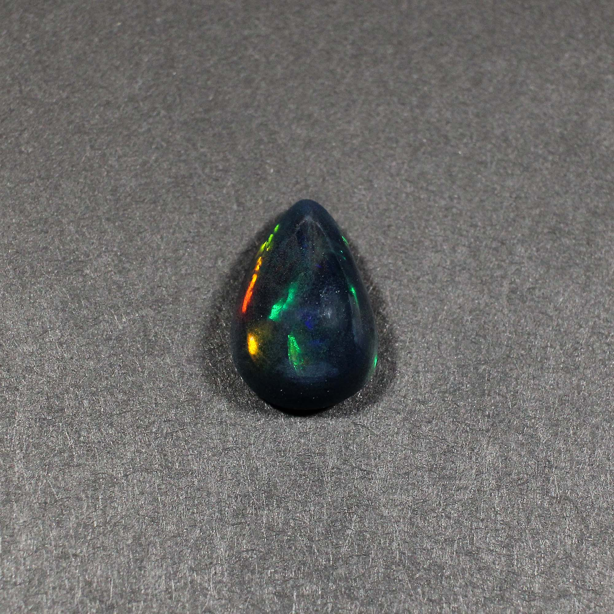 Natural Black Opal 16X10MM Pear Cabochon 440Cts 1 Piece Gemstone For Making Jewelry