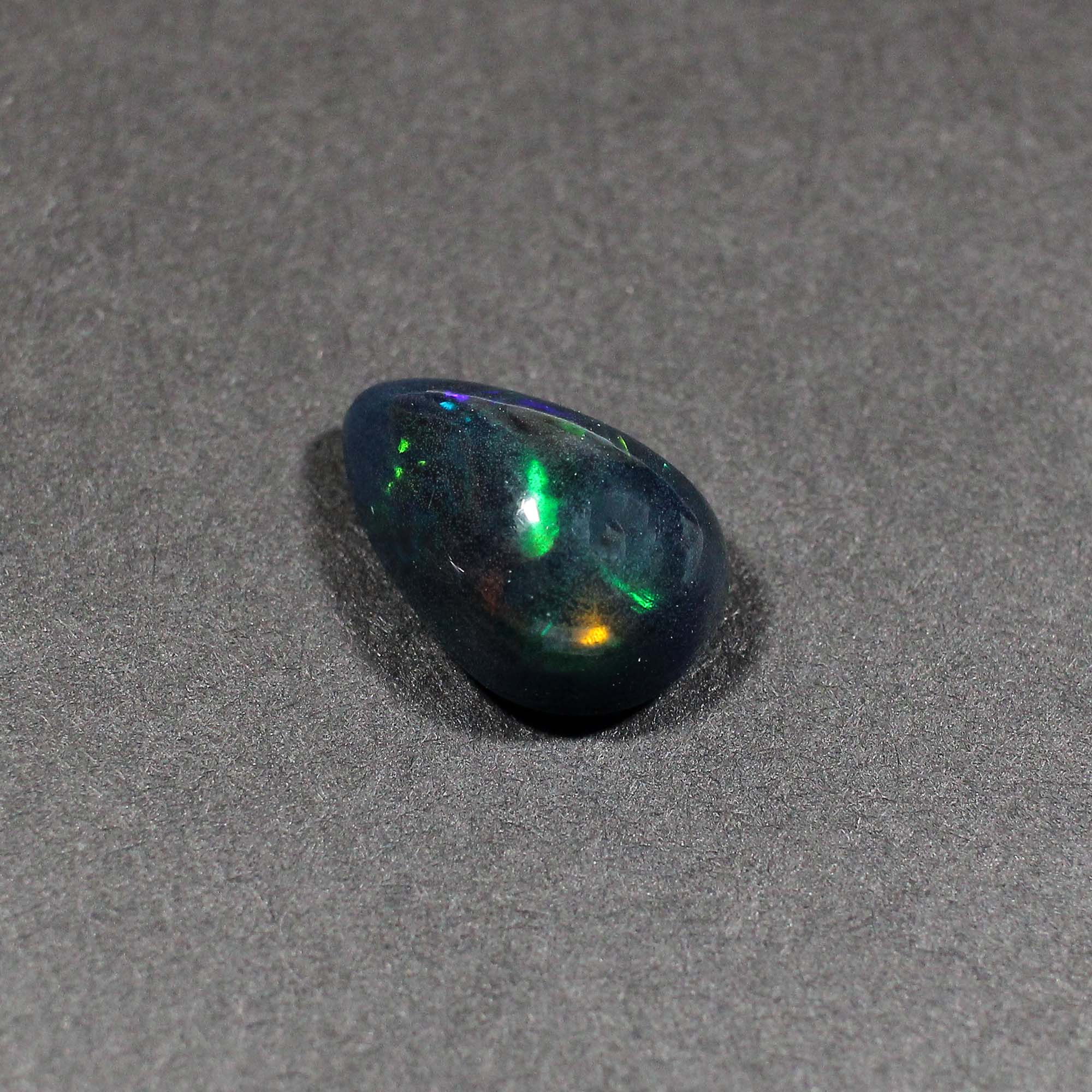 Natural Black Opal 16X10MM Pear Cabochon 440Cts 1 Piece Gemstone For Making Jewelry