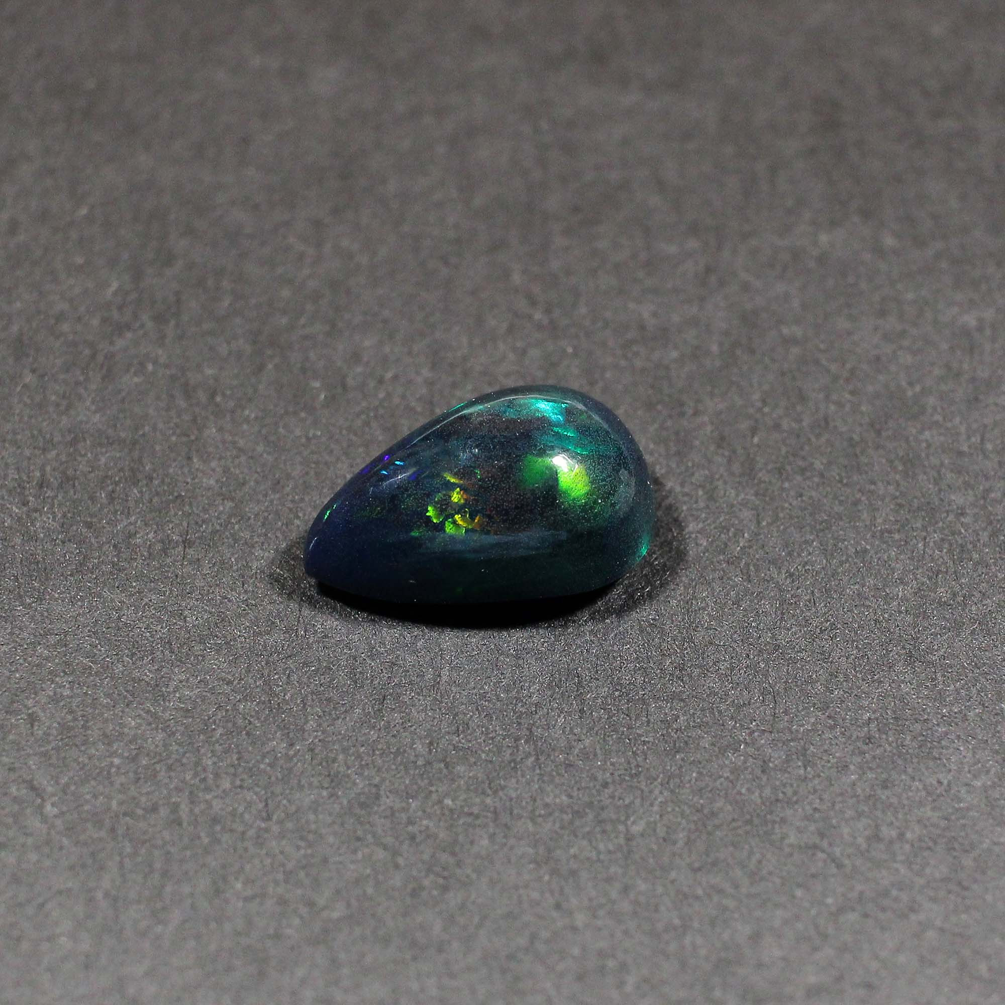 Natural Black Opal 16X10MM Pear Cabochon 440Cts 1 Piece Gemstone For Making Jewelry