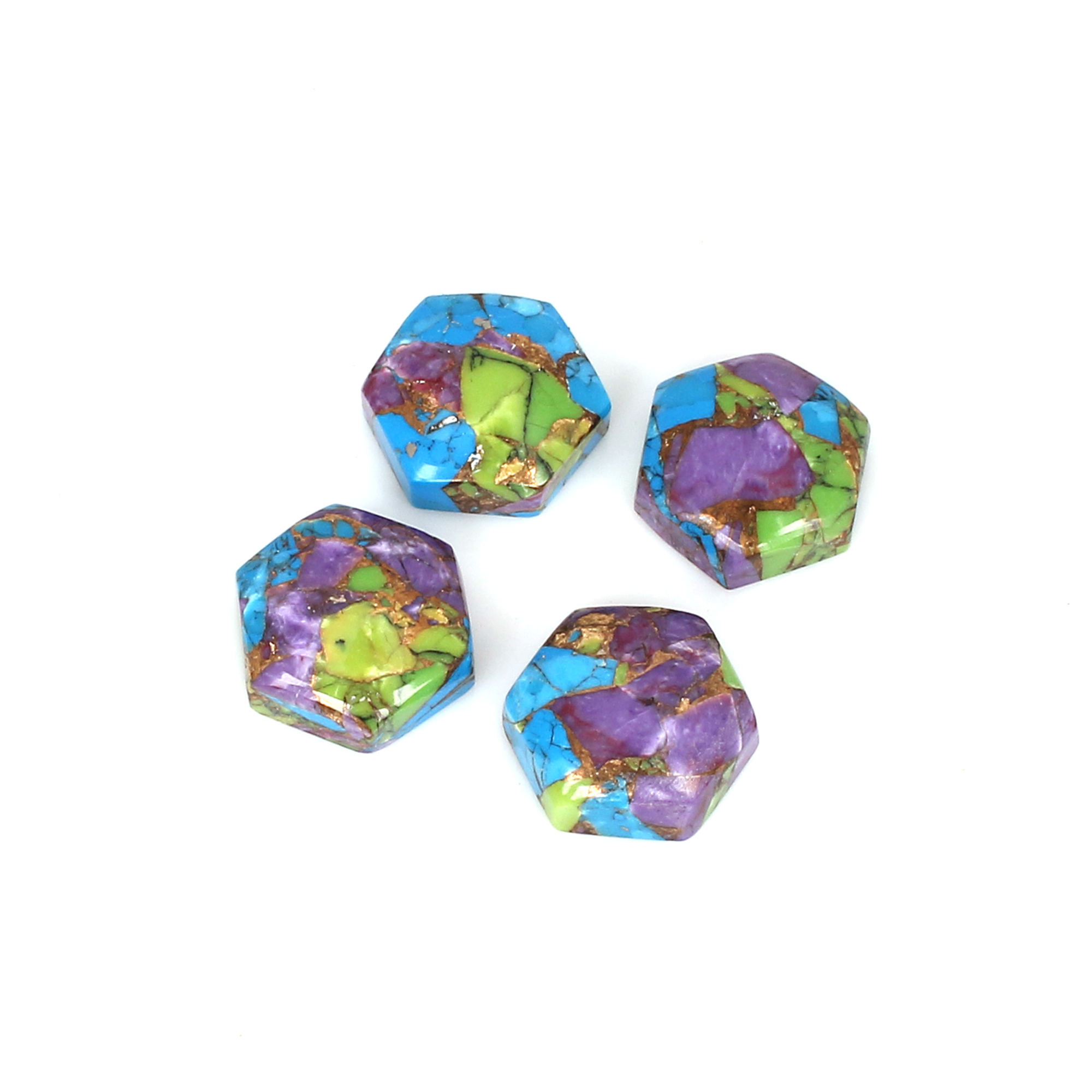 Mohave Copper Oyster Turquoise 10x10mm Hexagon Shape 1500Cts