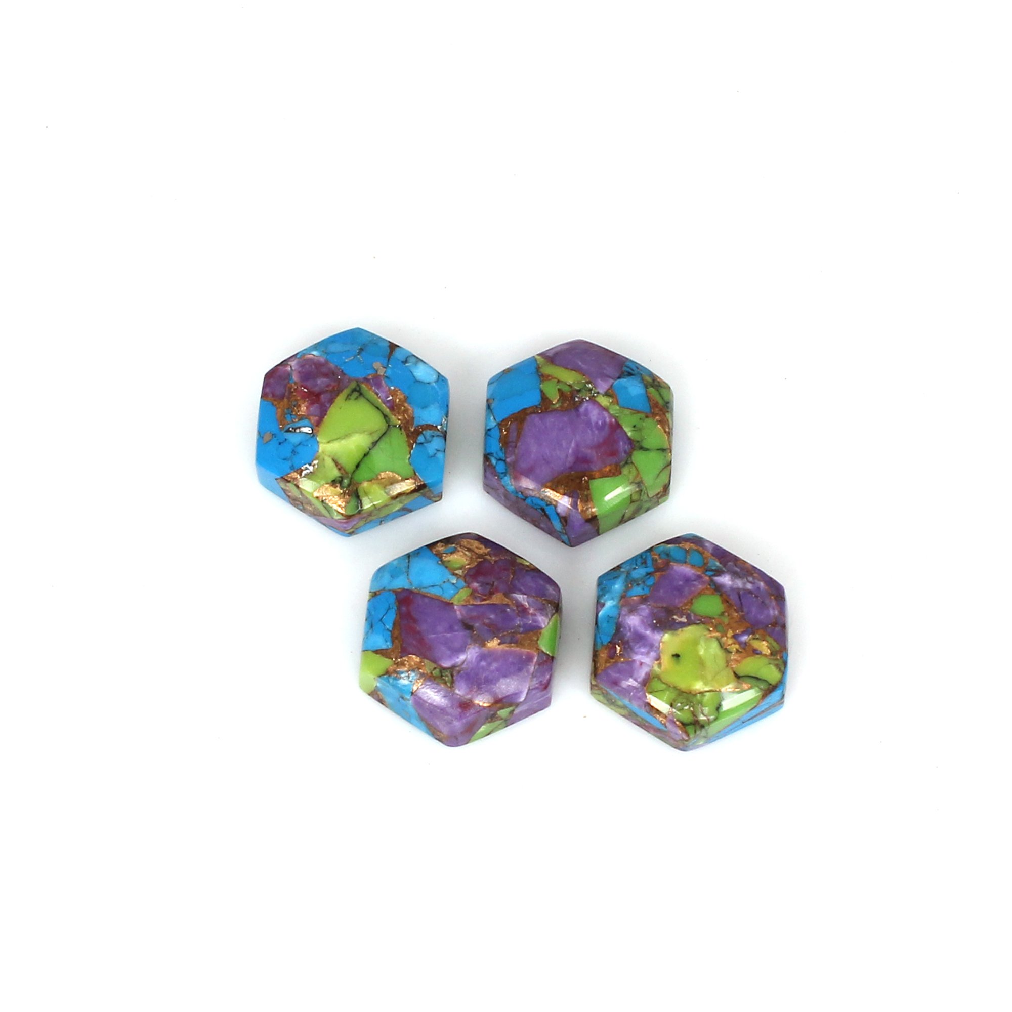 Mohave Copper Oyster Turquoise 10x10mm Hexagon Shape 1500Cts