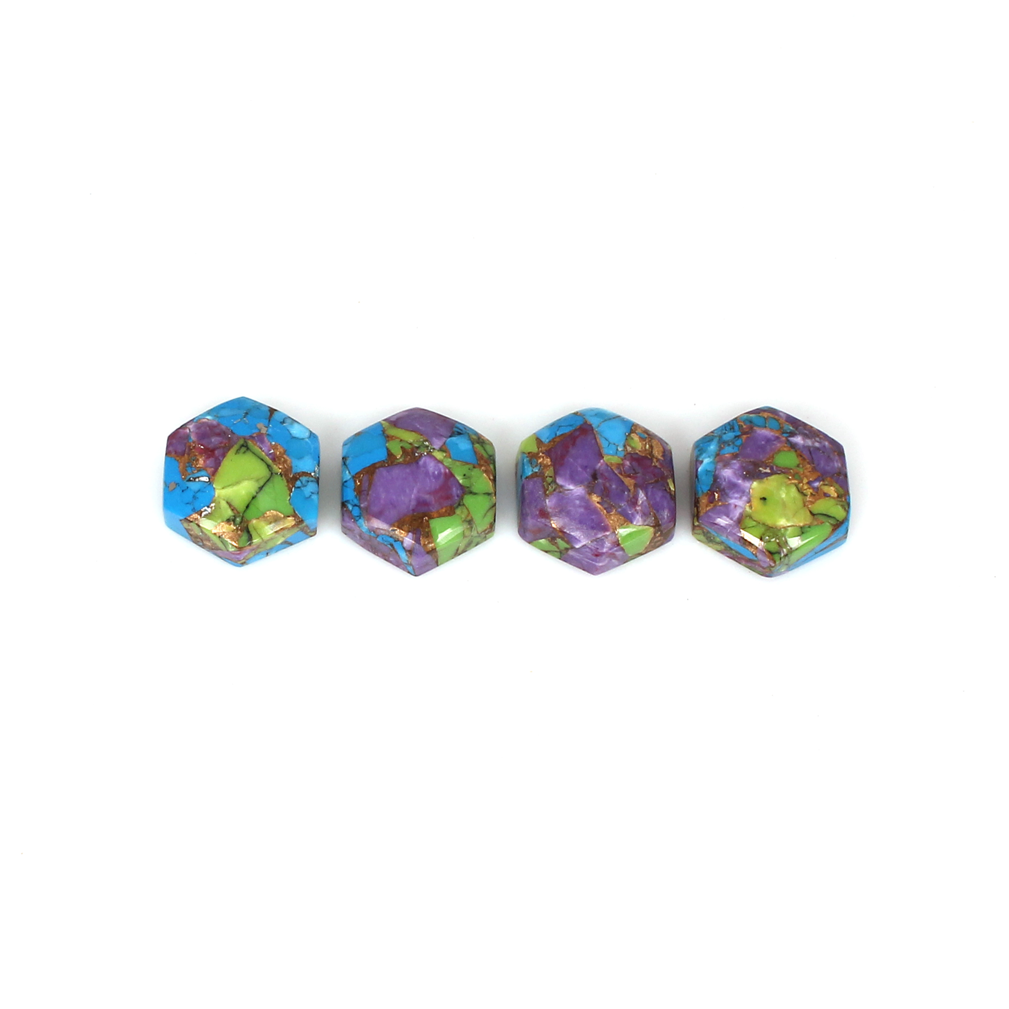 Mohave Copper Oyster Turquoise 10x10mm Hexagon Shape 1500Cts