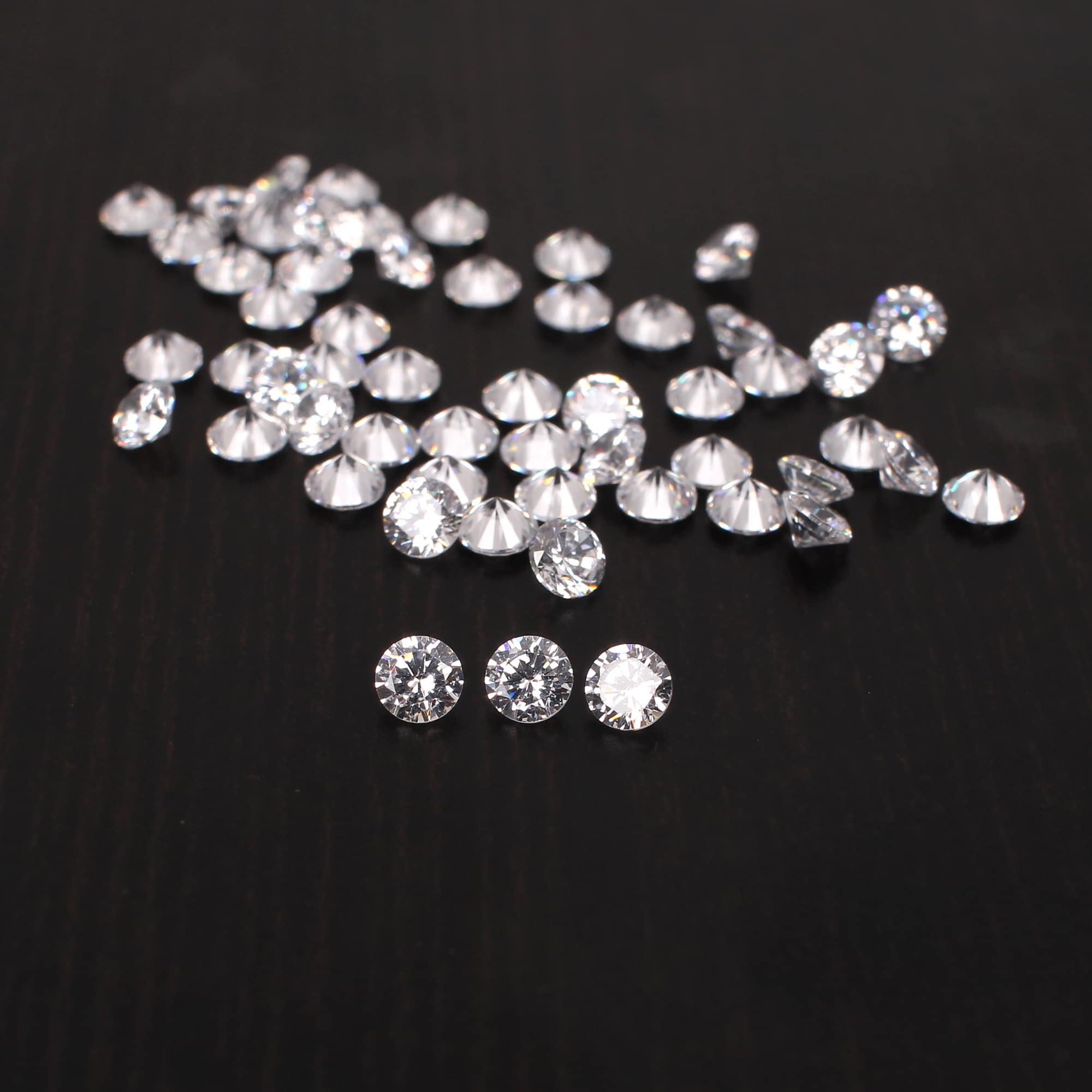 Cubic Zircon 3mm Round Brilliant Cut 5cts lot