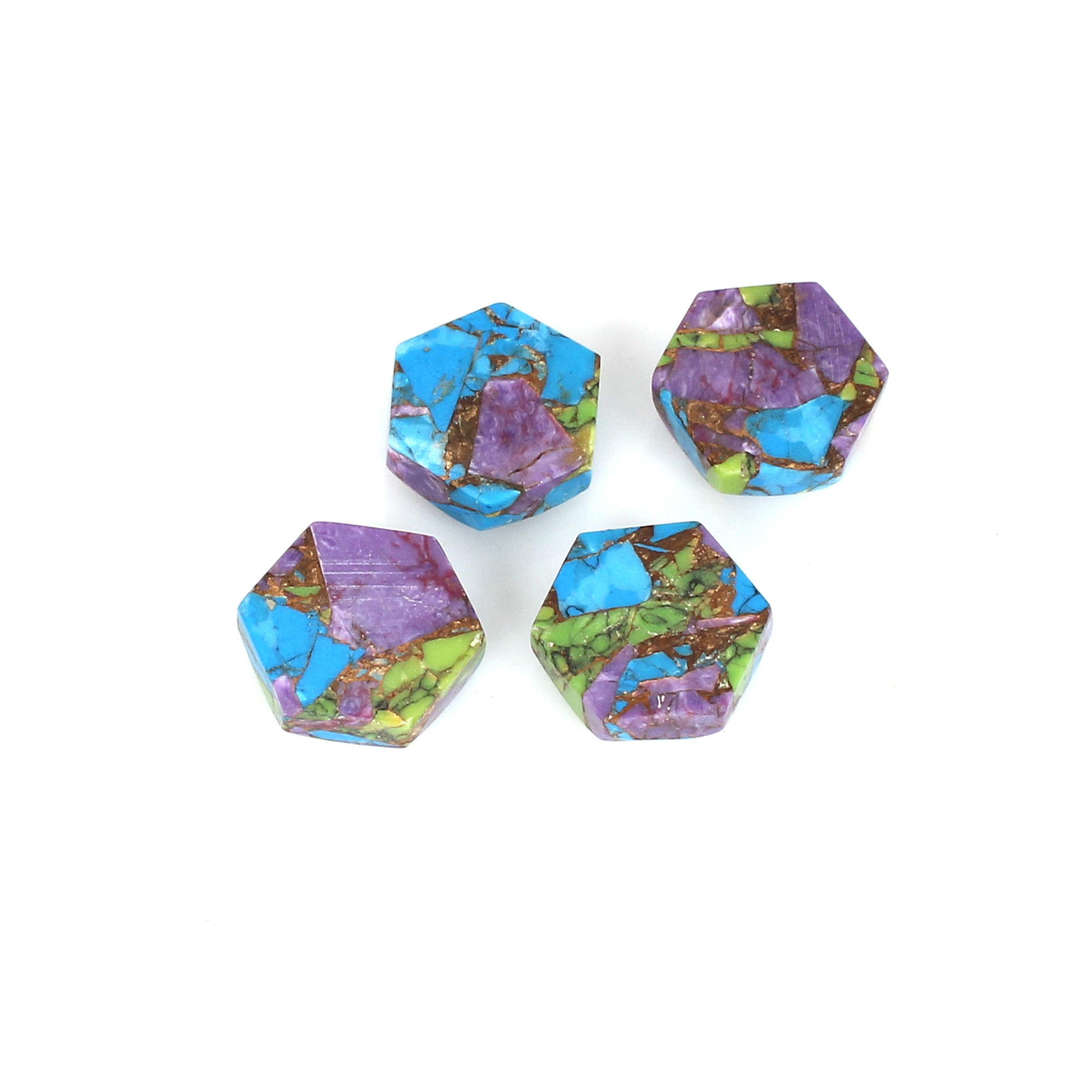 Mohave Copper Oyster Turquoise 10x10mm Hexagon Shape 1500Cts
