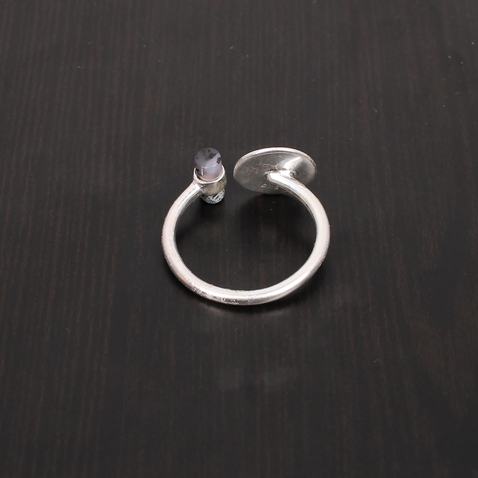 Dendritic Opal 8x4mm Cylinder Shape 2758gram 925 Sterling Silver Ring