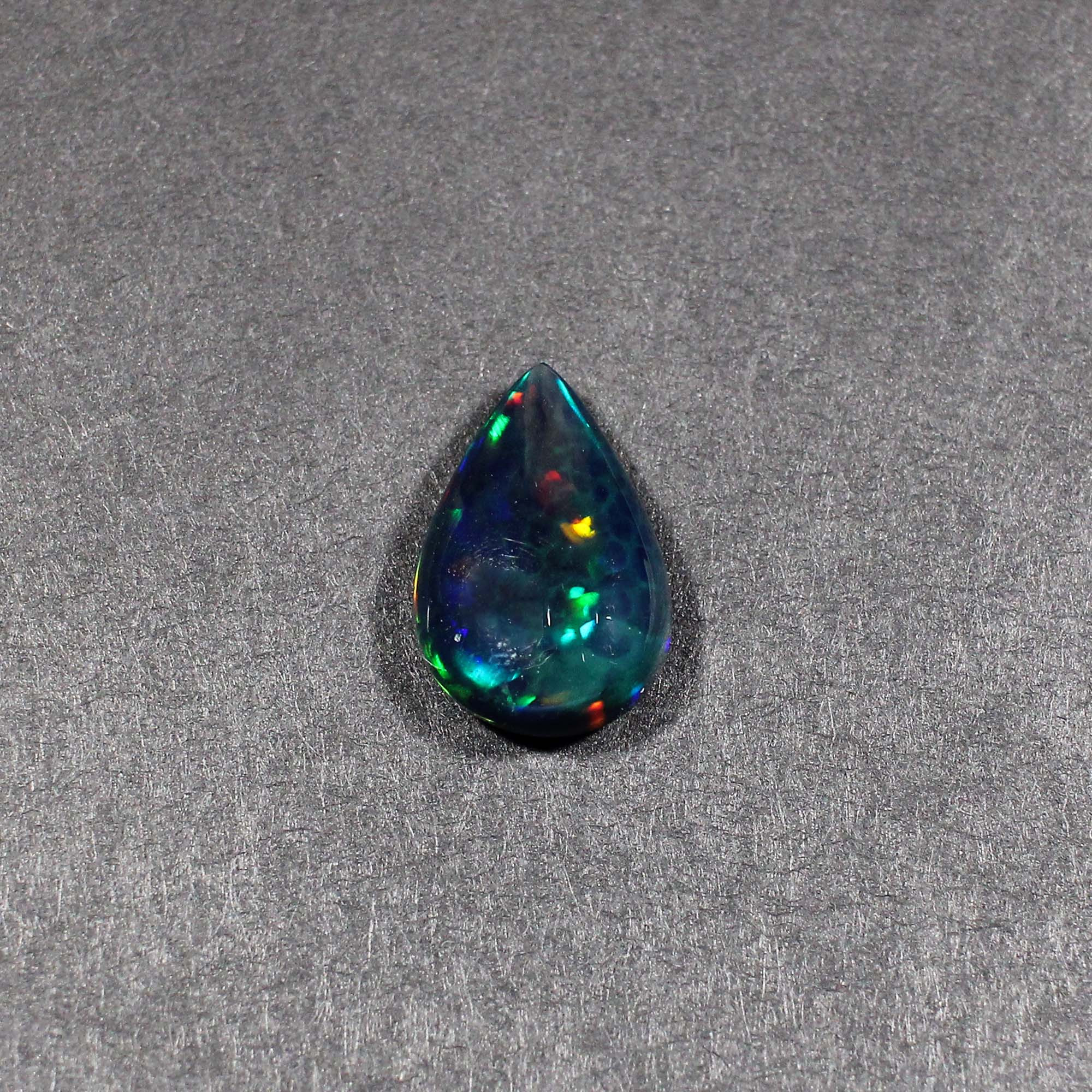 Natural Black Opal 16X10MM Pear Cabochon 385Cts 1 Piece Gemstone For Making Jewelry