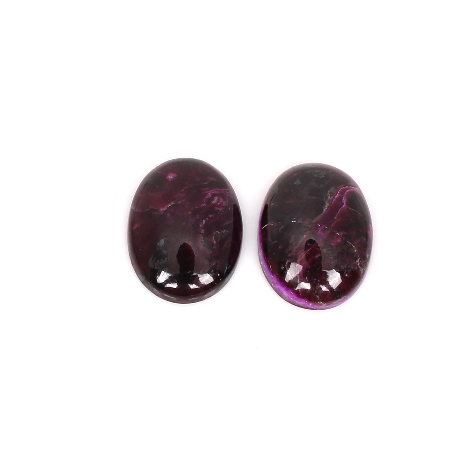2Pcs Natural Sugilite 18x13mm Oval Cabochon Gemstone 1780cts Loose Stone
