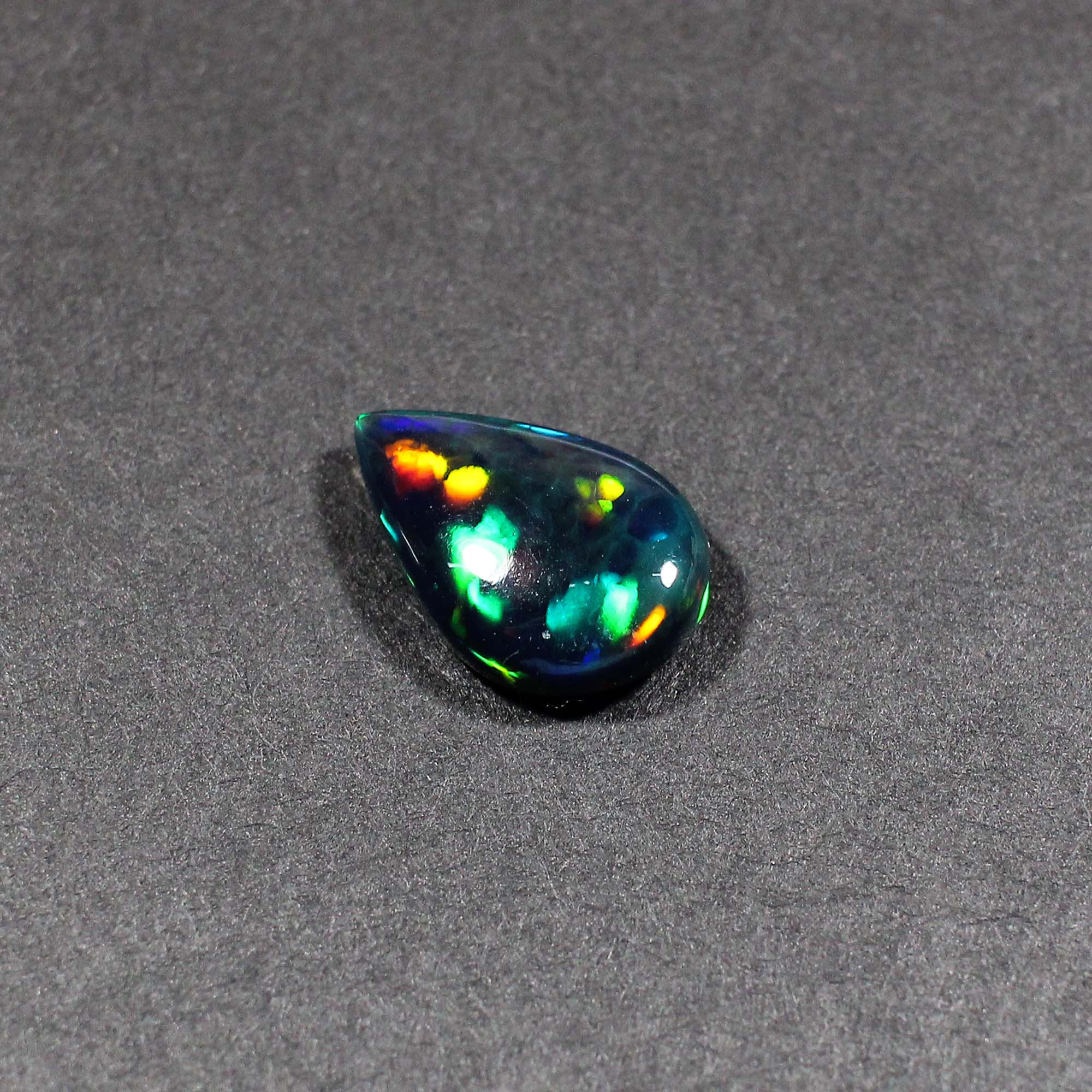 Natural Black Opal 16X10MM Pear Cabochon 385Cts 1 Piece Gemstone For Making Jewelry