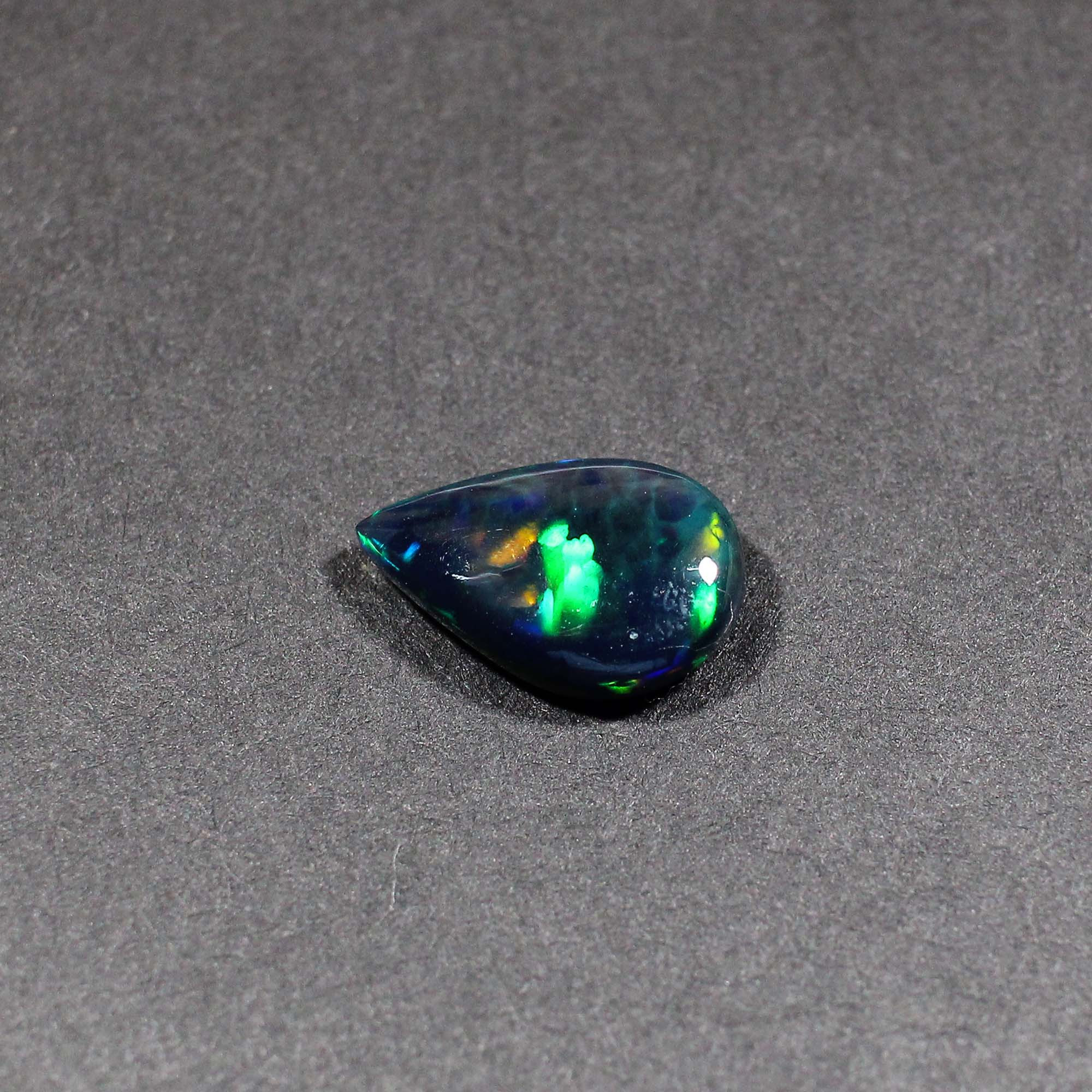 Natural Black Opal 16X10MM Pear Cabochon 385Cts 1 Piece Gemstone For Making Jewelry