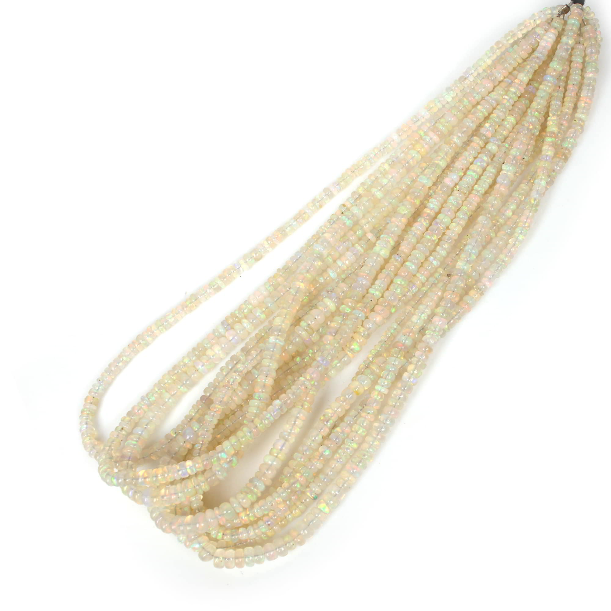 Natural Ethopian Opal 4-6mm Round Cabochan Beads Stand 200cts Loose Gemstone For Making Jewelry