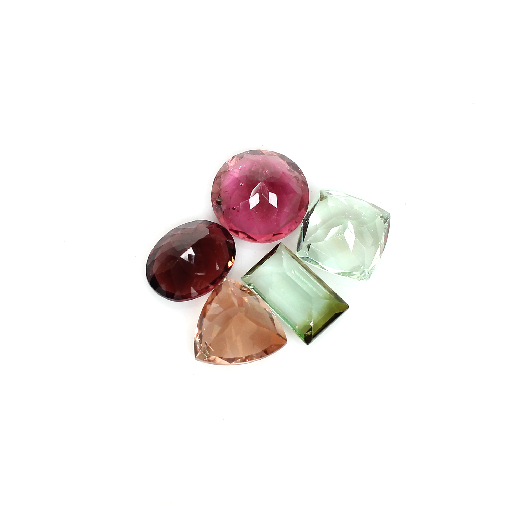 5 Pcs Natural Multi Tourmaline Uneven Cut 1295 Cts