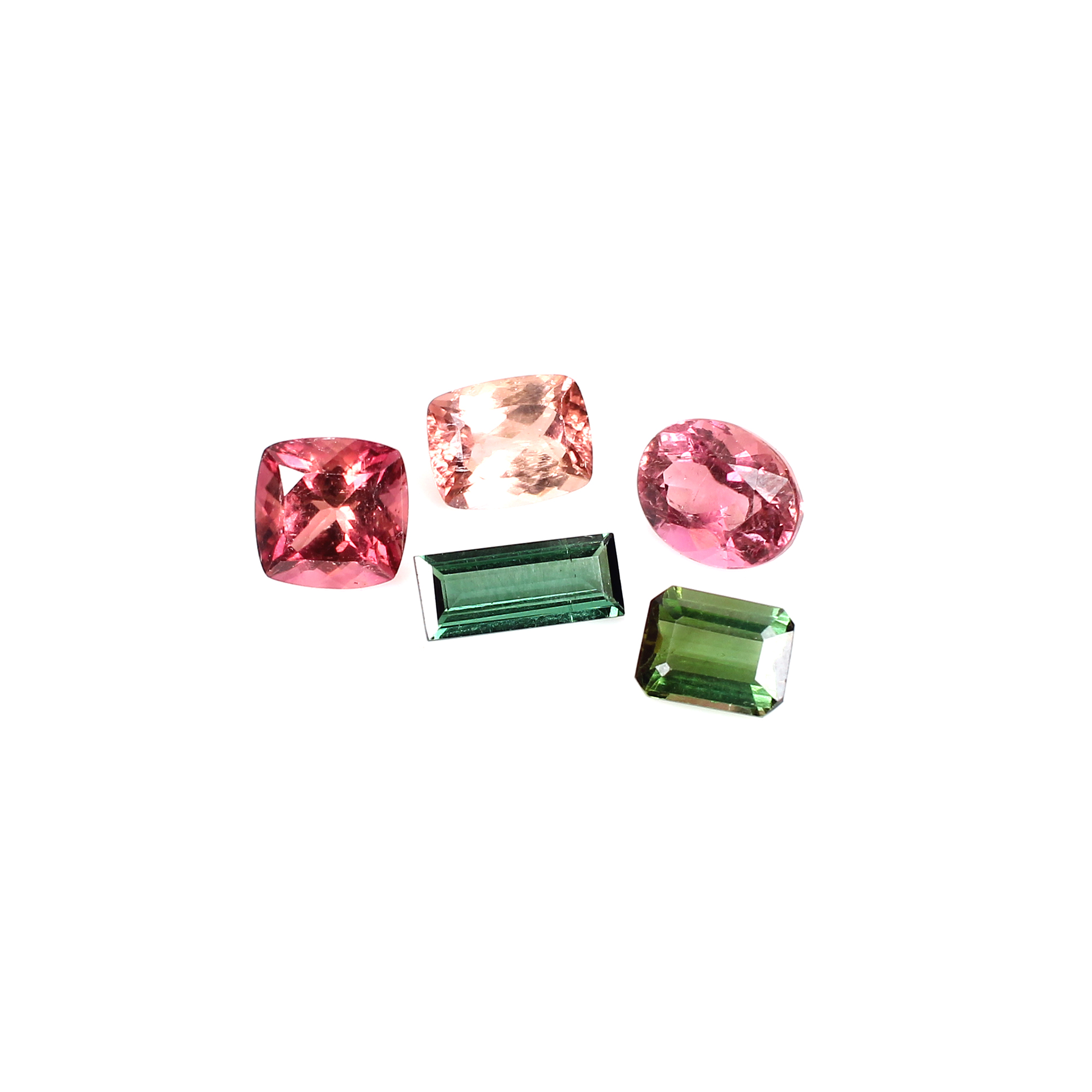 5 Pcs Natural Multi Tourmaline Uneven Cut 1245 Cts