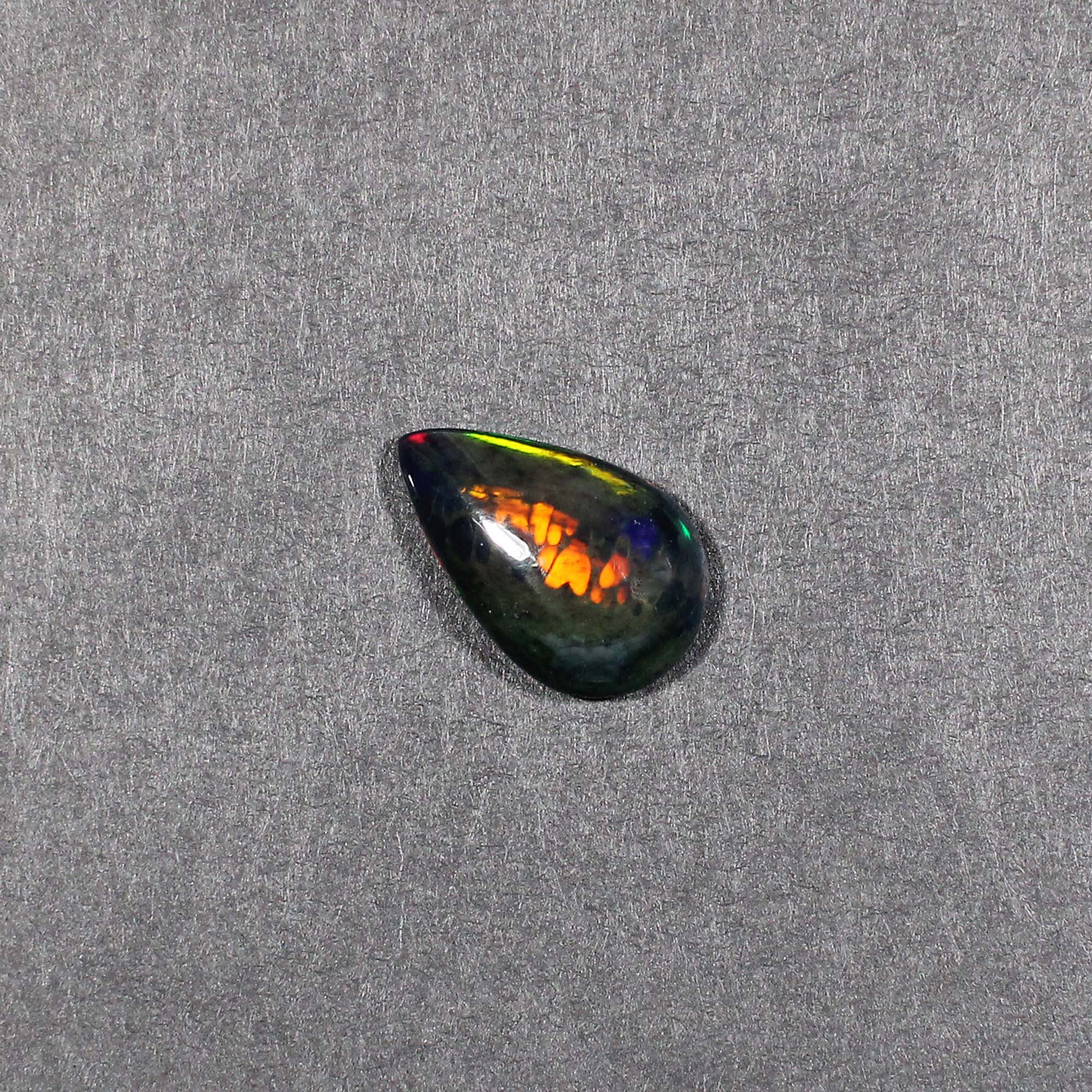 Natural Black Opal 18X11MM Pear Cabochon 385Cts 1 Piece Gemstone For Making Jewelry