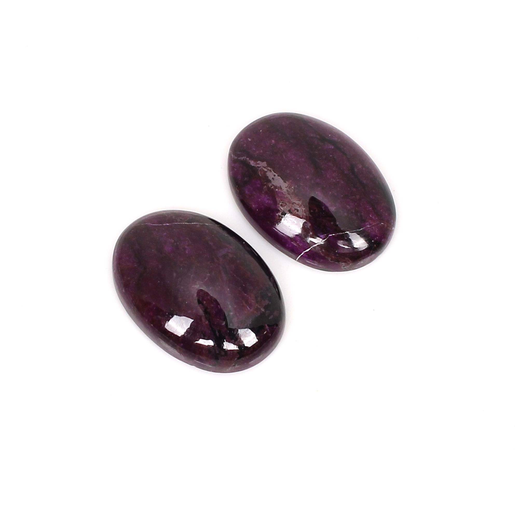 2Pcs Natural Sugilite 18x13mm Oval Cabochon Gemstone 1780cts Loose Stone