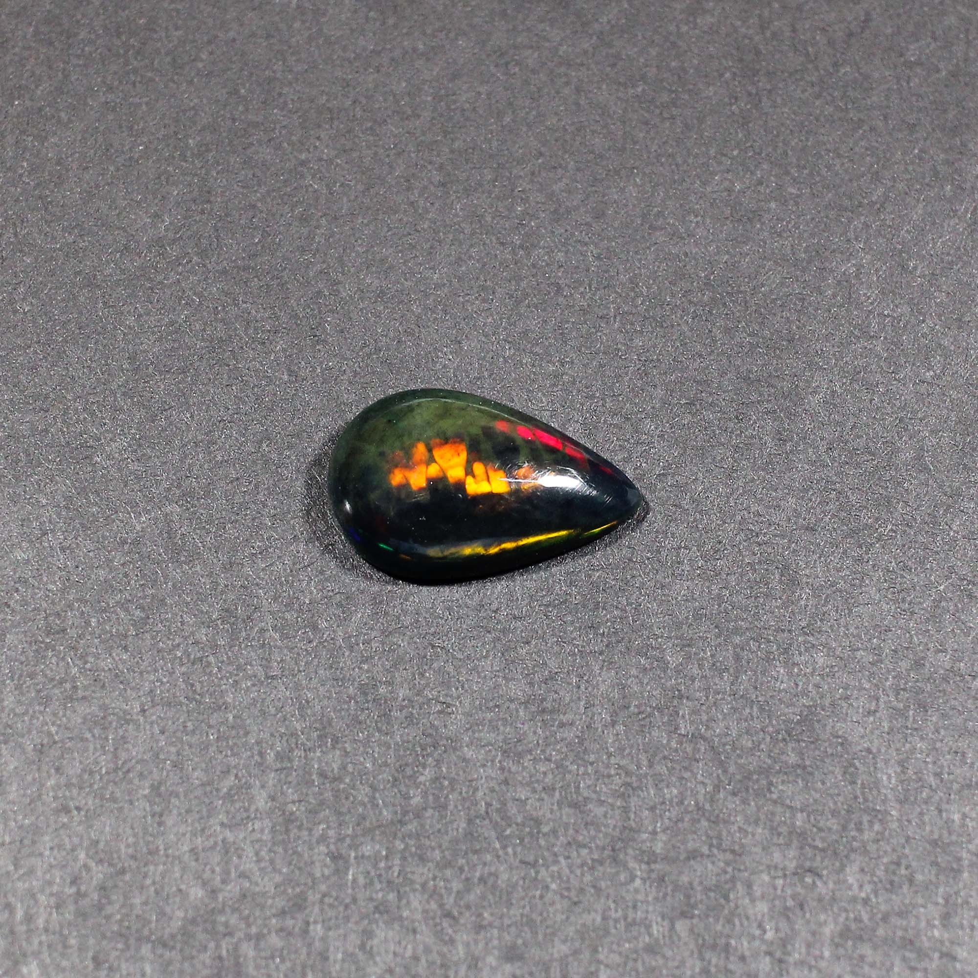 Natural Black Opal 18X11MM Pear Cabochon 385Cts 1 Piece Gemstone For Making Jewelry
