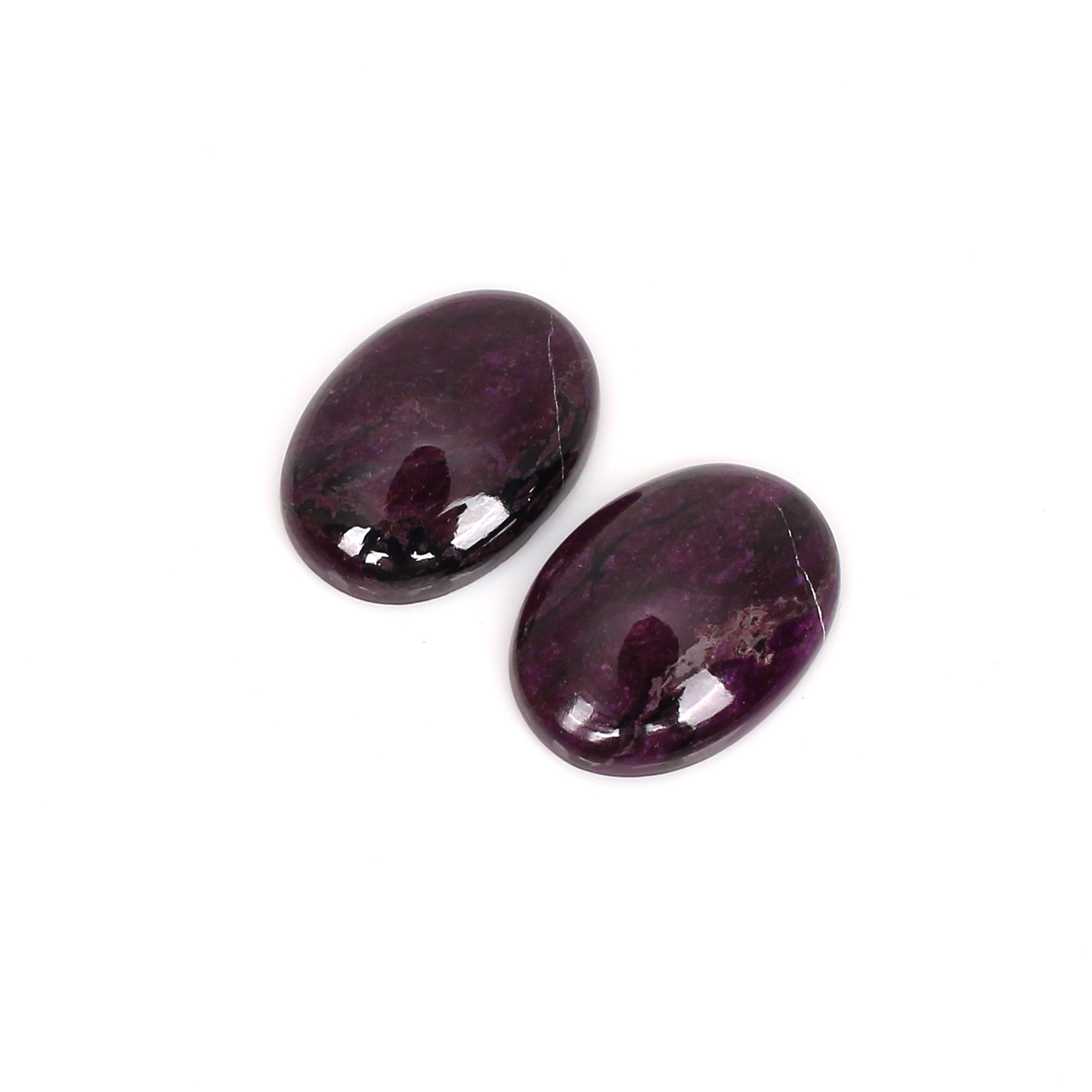 2Pcs Natural Sugilite 18x13mm Oval Cabochon Gemstone 1780cts Loose Stone