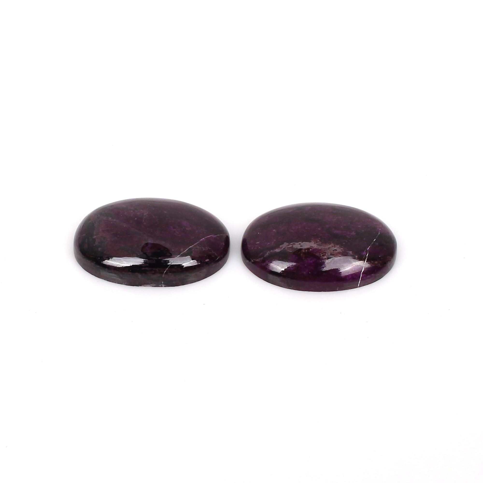 2Pcs Natural Sugilite 18x13mm Oval Cabochon Gemstone 1780cts Loose Stone