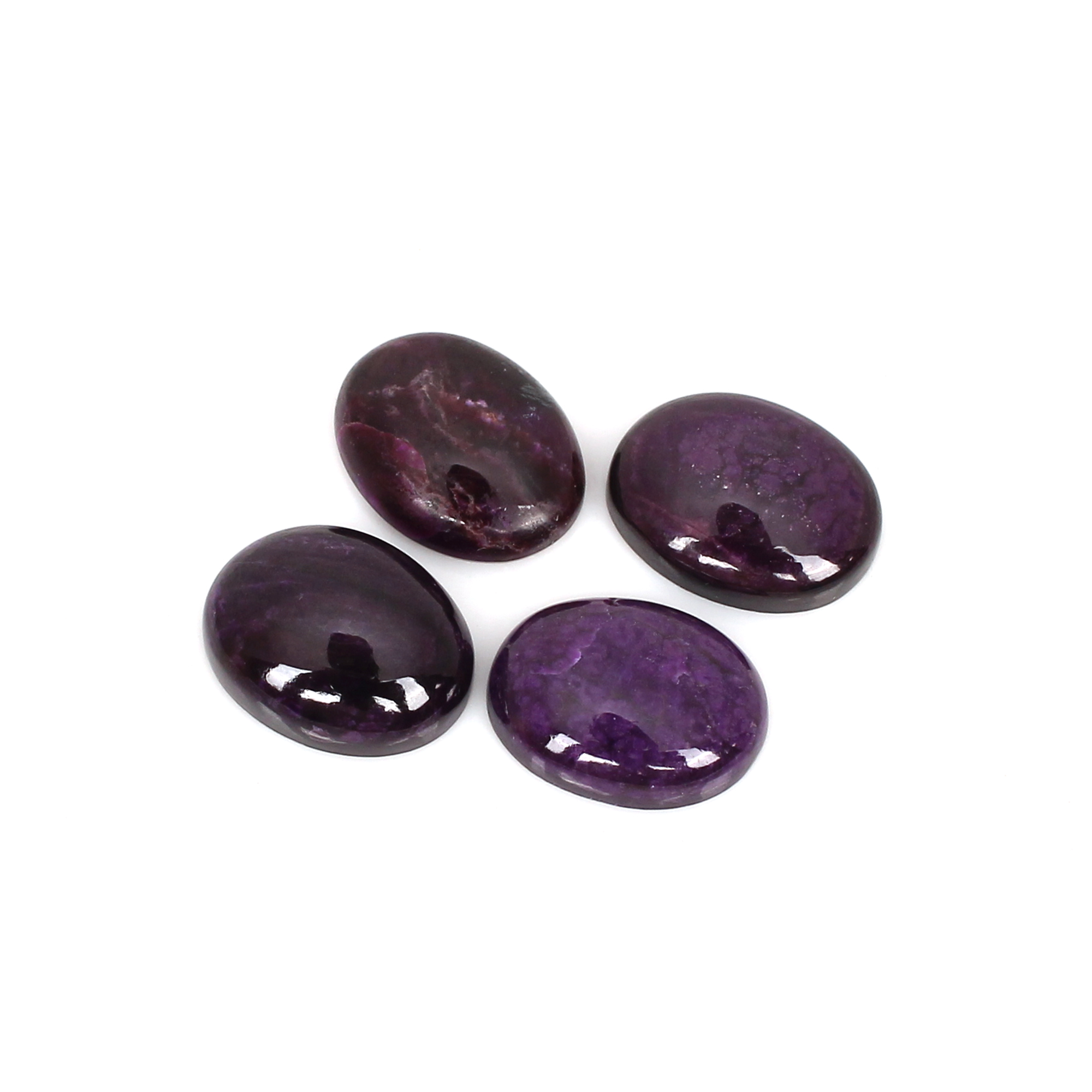 4Pcs Natural Sugilite 13x10mm Oval Cabochon Gemstone 900cts Loose Stone Loose Stone