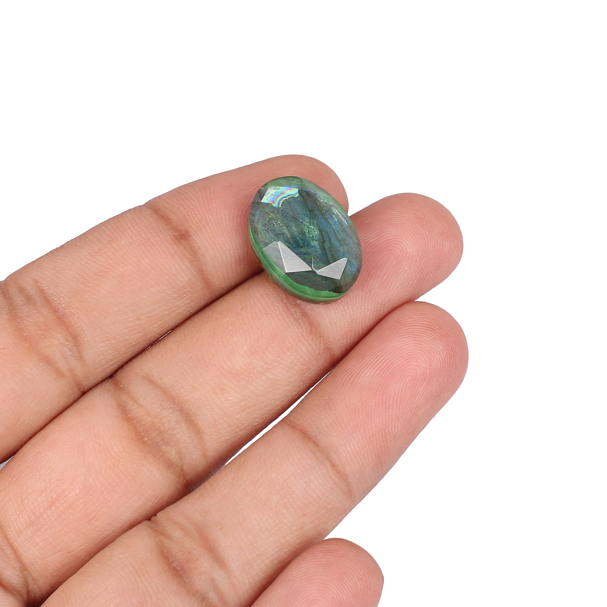 Natural Labradorite Oval Doublet Gemstone 1225 Carat 18x13mm for Jewelry Making