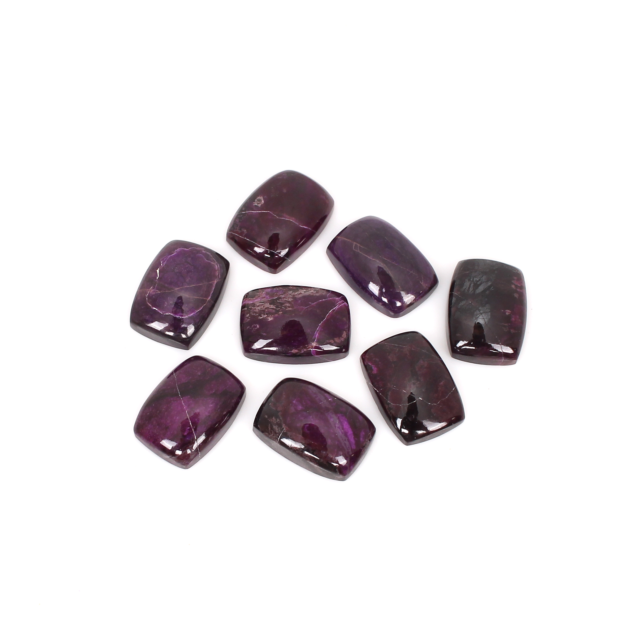 5Pcs Natural Sugilite Rectangle Cabochon 10x14mm Gemstone 3065cts Loose Stone