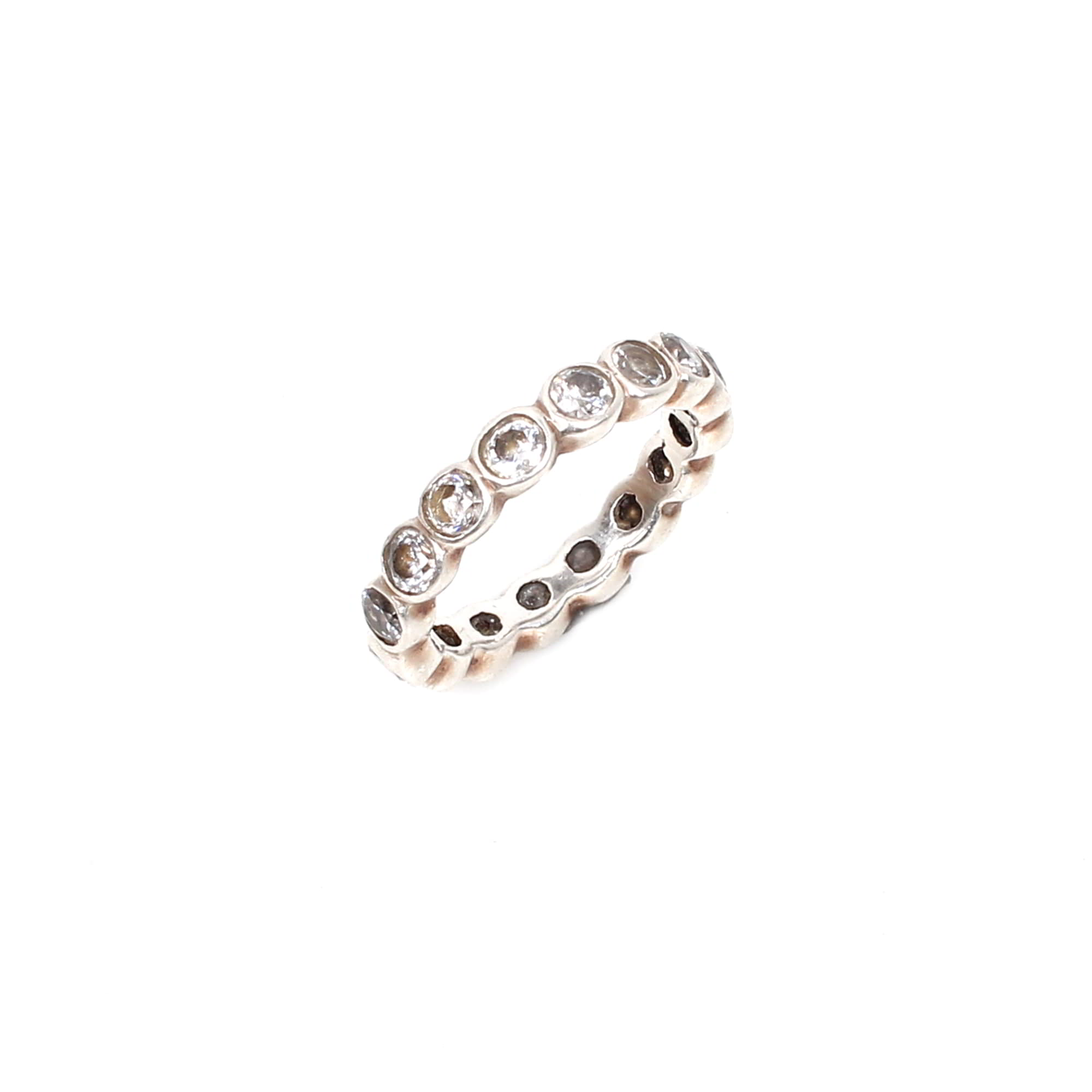 Cubic Zirconia 925 Sterling Silver Eternity Ring