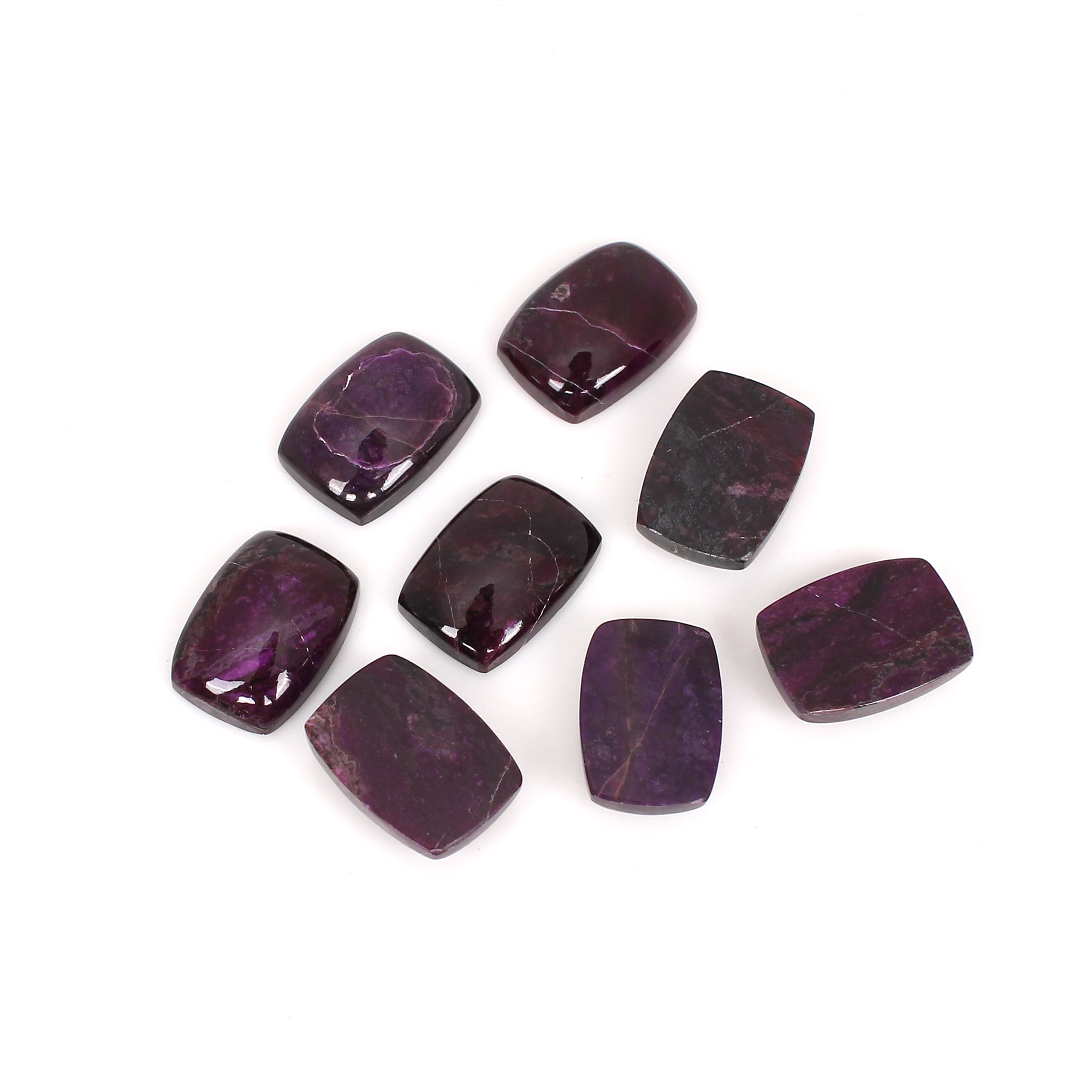 5Pcs Natural Sugilite Rectangle Cabochon 10x14mm Gemstone 3065cts Loose Stone