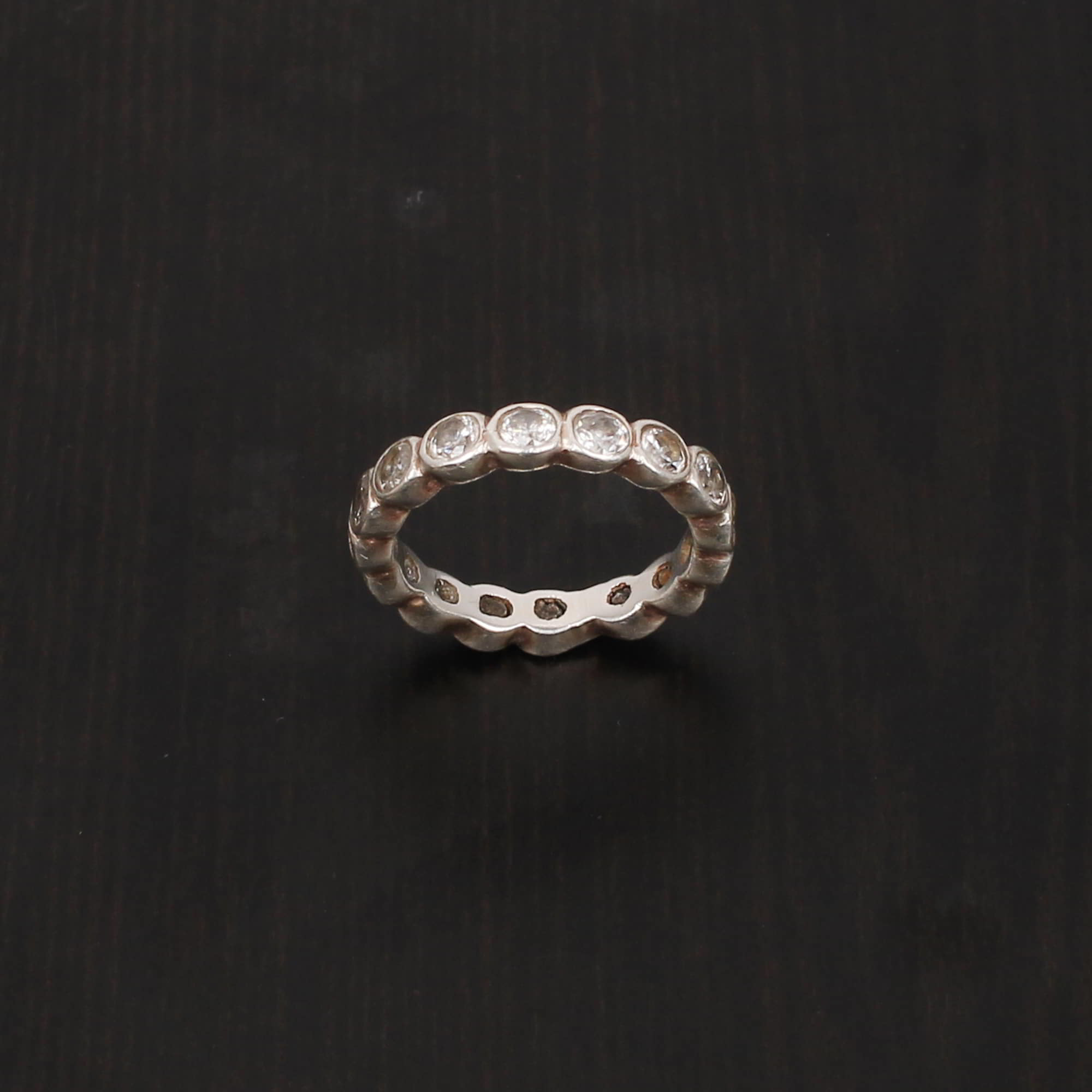 Cubic Zirconia 925 Sterling Silver Eternity Ring