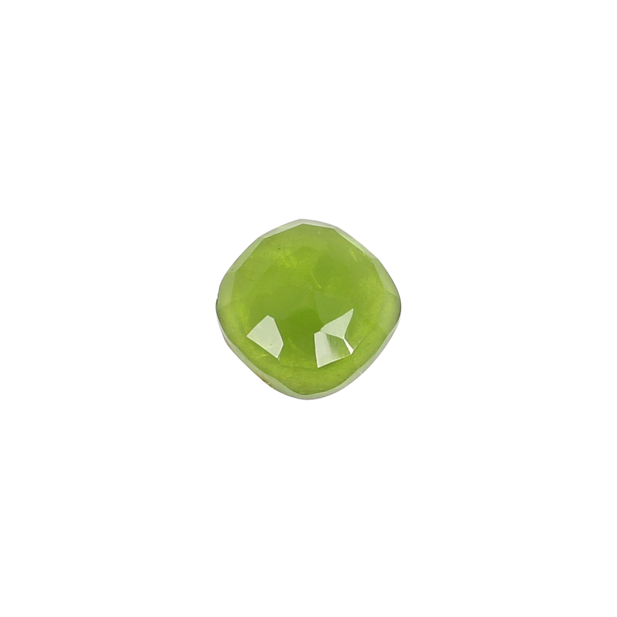 Peridot Hydro Rose Cut Loose Gemstone 37 Ct 10x10 mm for Jewelry Making